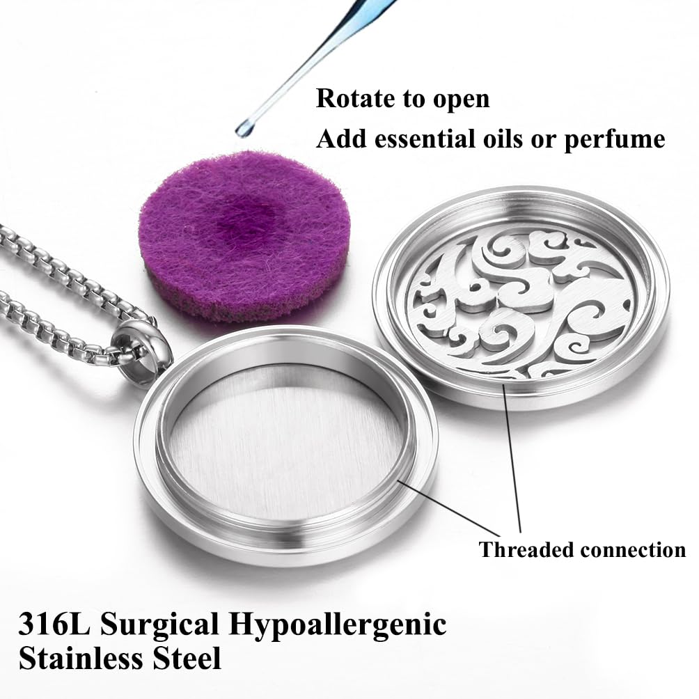 Aromatherapy Essential Oil Diffuser Necklace Tree of Life Cloud Design Stainless Steel Locket JEAN SMILE buy supplements canada
