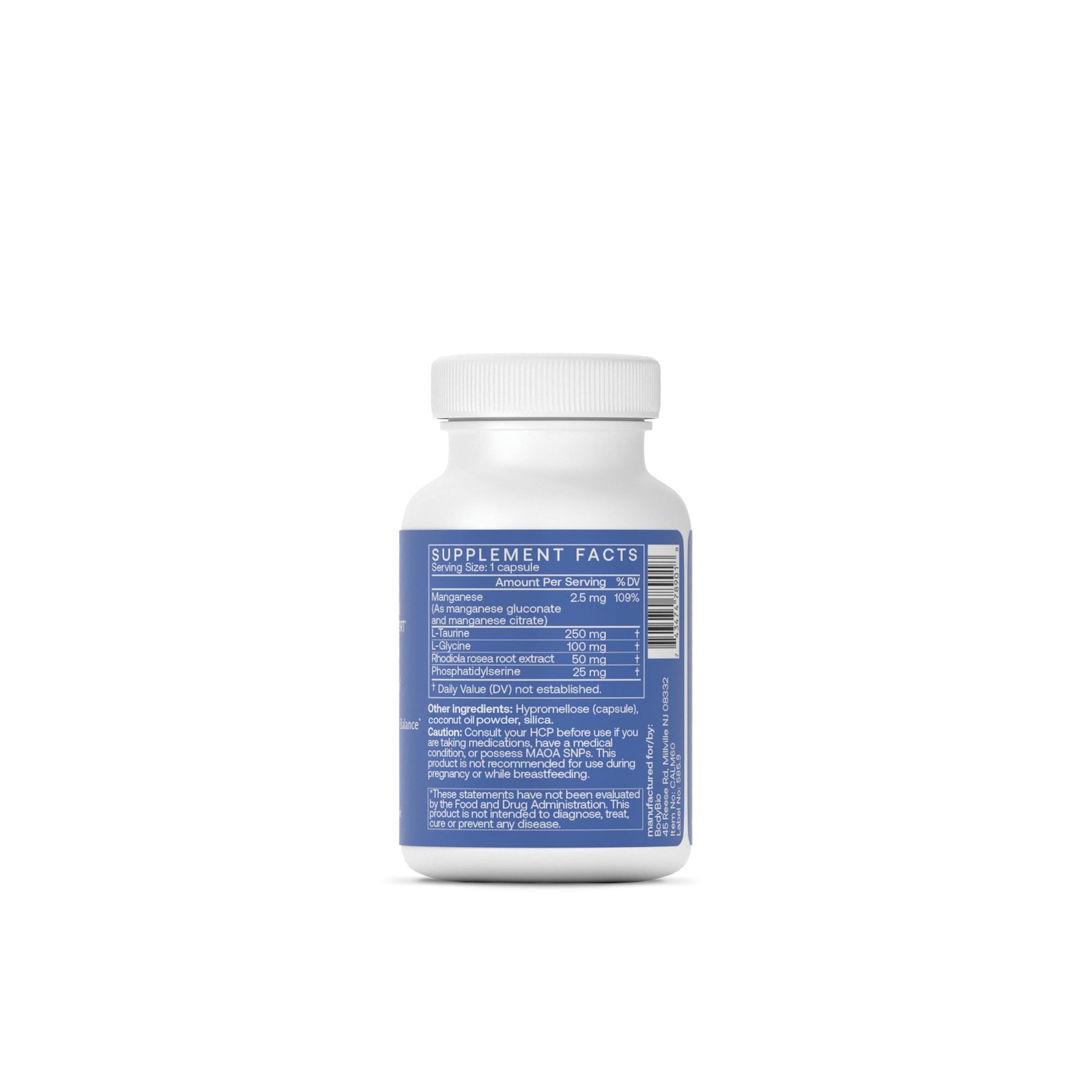 BodyBio Calm - Natural Stress Relief Blend with Rhodiola, Glycine & Phosphatidylserine - Supports Relaxation, Mental Focus & Balanced Cortisol - Non - Drowsy Formula BodyBio buy supplements canada