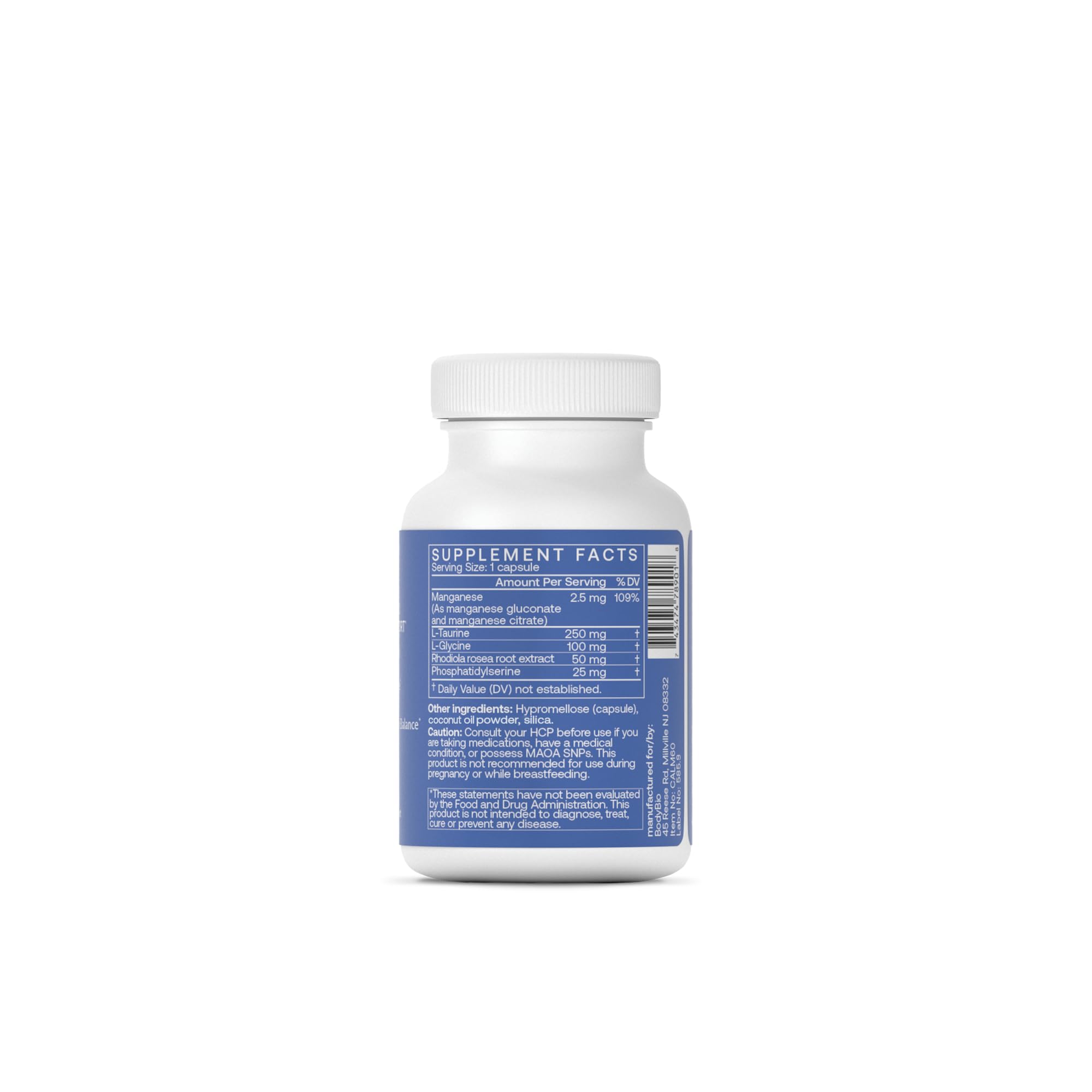 BodyBio Calm - Natural Stress Relief Blend with Rhodiola, Glycine & Phosphatidylserine - Supports Relaxation, Mental Focus & Balanced Cortisol - Non - Drowsy Formula BodyBio buy supplements canada