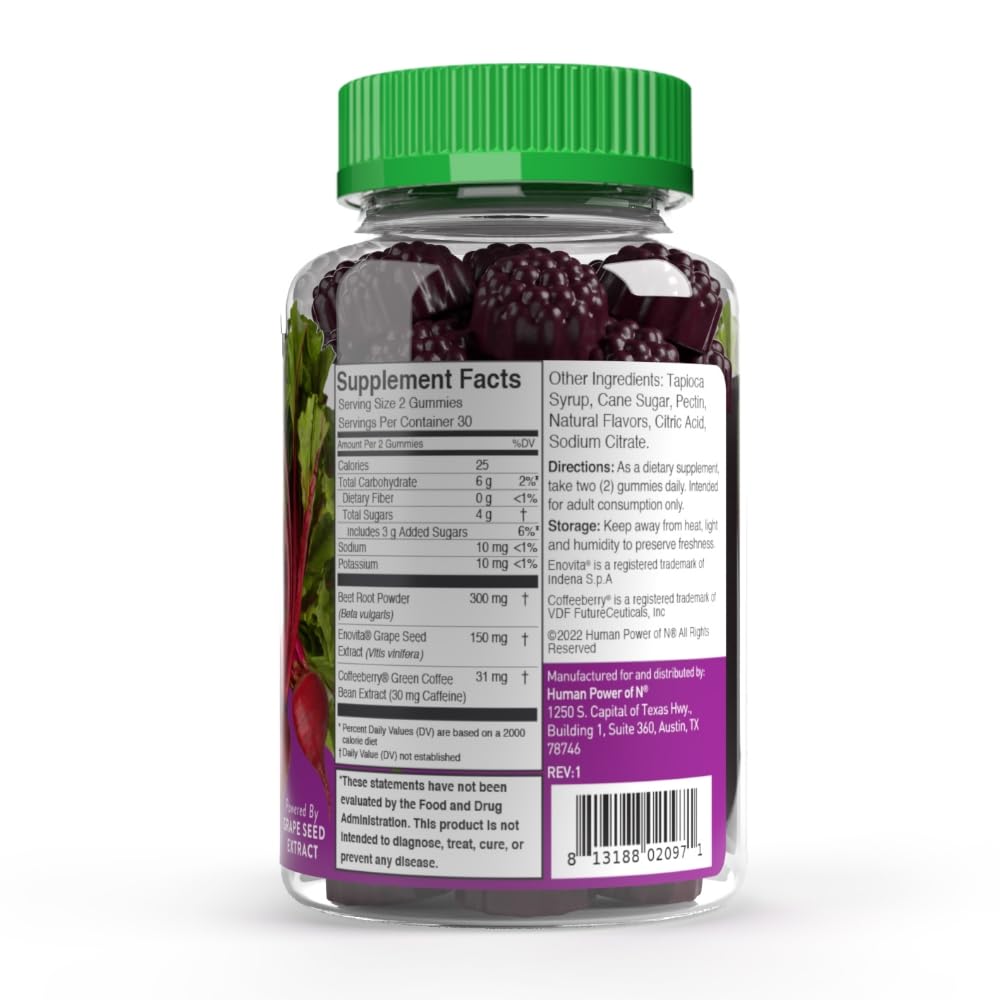 humanN SuperBeets Energy Gummies - Quick Energy & Mental Focus - Help Increase Nitric humanN buy supplements canada