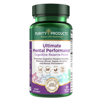 Purity Products Ultimate Mental Performance Supports Memory Recall, Mental Focus + More - Nootropic Powerhouse ft. Patented Botanical Plant-Based Ingredients - Vegan & Non-GMO - 30 Veggie Caps Purity Products buy supplements canada