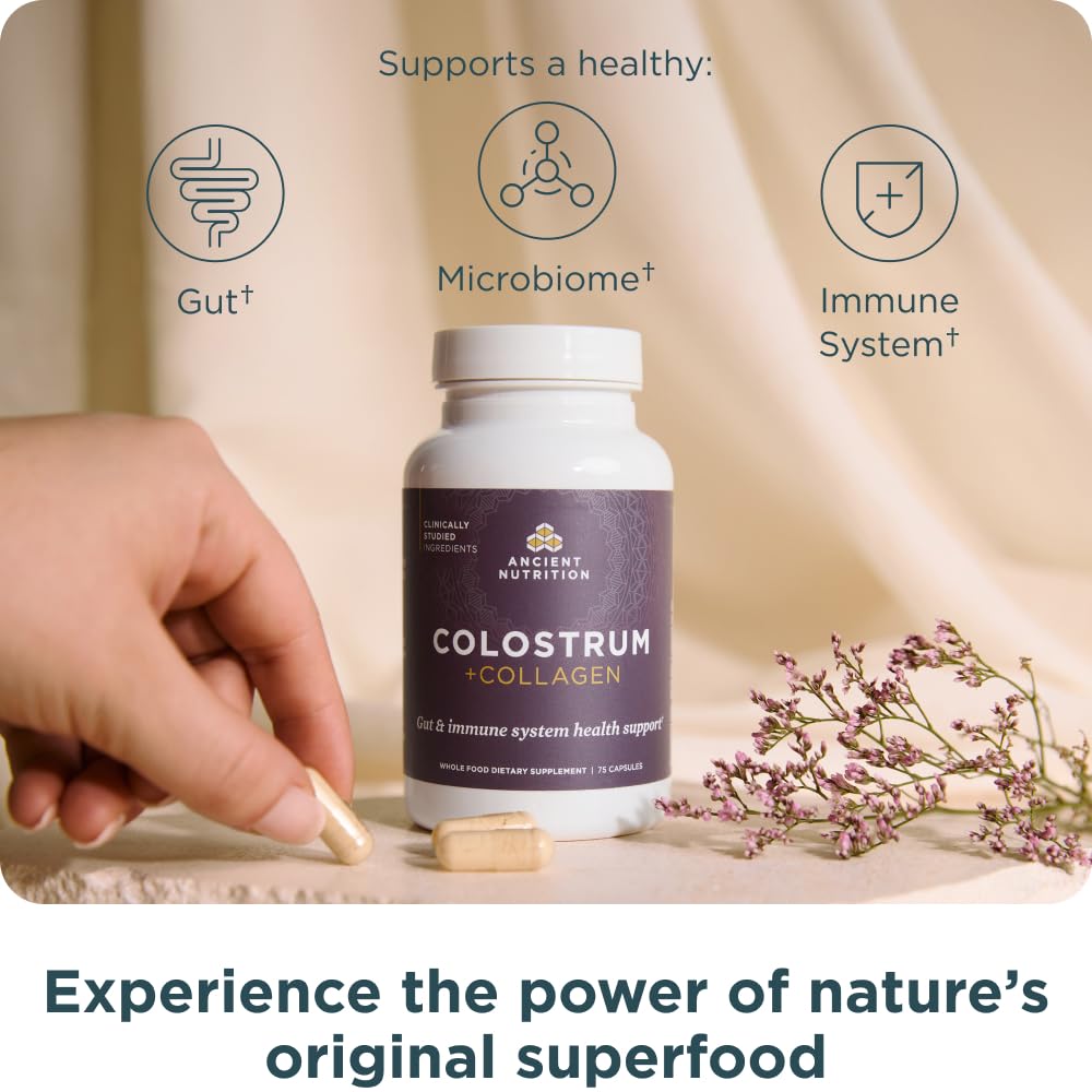 Ancient Nutrition Colostrum Superfood + Collagen, Grass Fed Bovine Colostrum, Fermented Eggshell Membrane Collagen, Supports Healthy Gut Ancient Nutrition buy supplements canada