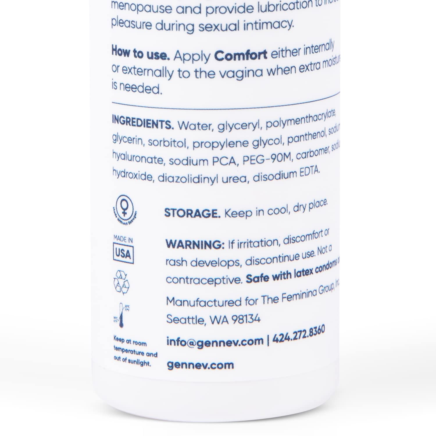 Gennev Intimate Water-Based Lubricant for Women - 2-in-1 Menopause Lubricant and Feminine genneve buy supplements canada