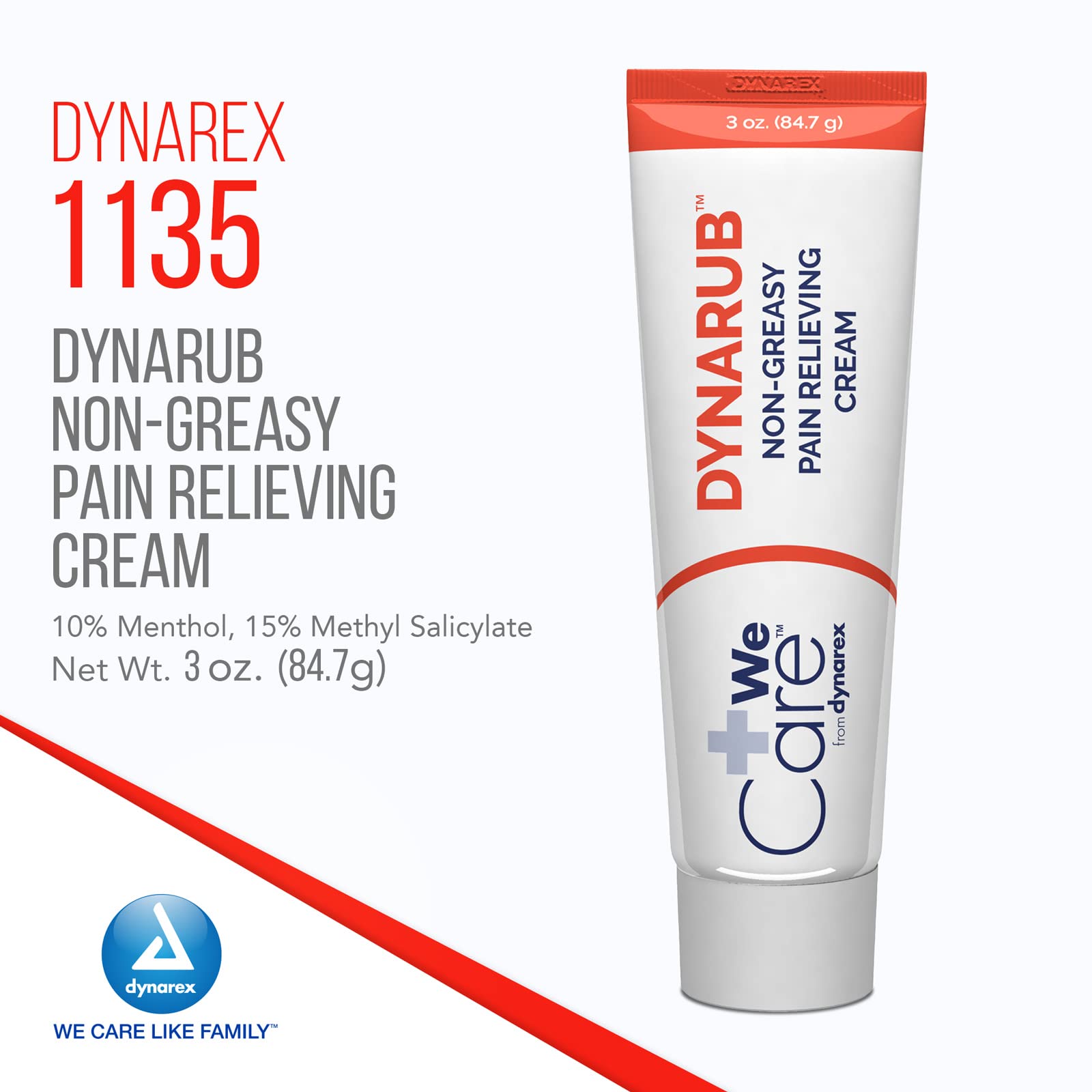 Dynarex DynaRub Cream - Mentholated Topical Muscle Pain Relief Cream - 10% Menthol, 15% Methyl Salicylate - Helps Soothe Joint Swelling & Soreness - Cooling, Non-Greasy Formula - 3oz, 1 Tube Dynarex buy supplements canada