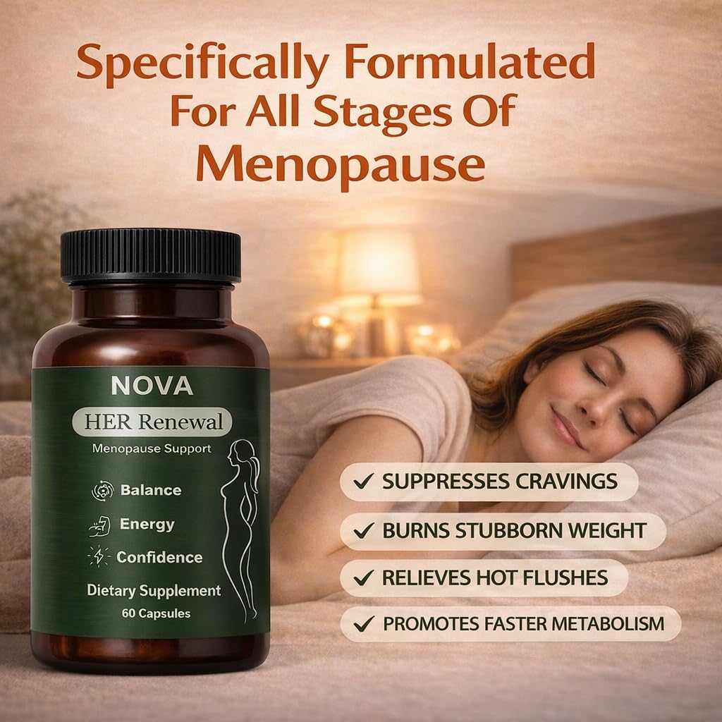 DFTLUUE NOVA Menopause Relief Support for Her - Probiotic Estrogen Balance Formula with Curcuminoids & Botanical Extracts – Supports Hormonal Balance, Comfort & Daily Well-Being – 60 Capsules (1) DFTLUUE buy supplements canada