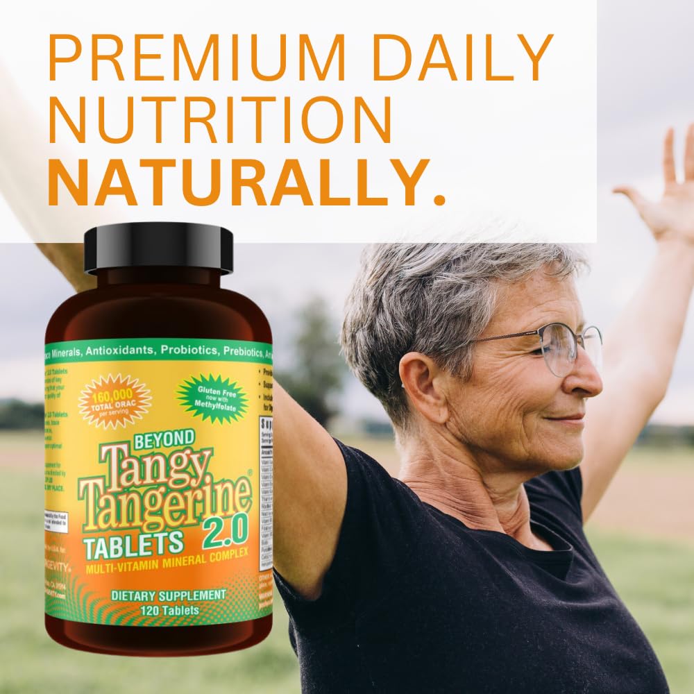 Youngevity Beyond Tangy Tangerine 2.0 Multi-Vitamin & Mineral Complex - Made with Natural & Whole Foods | 160,000 ORAC | 120 Tablets | 1 Bottle Youngevity buy supplements canada
