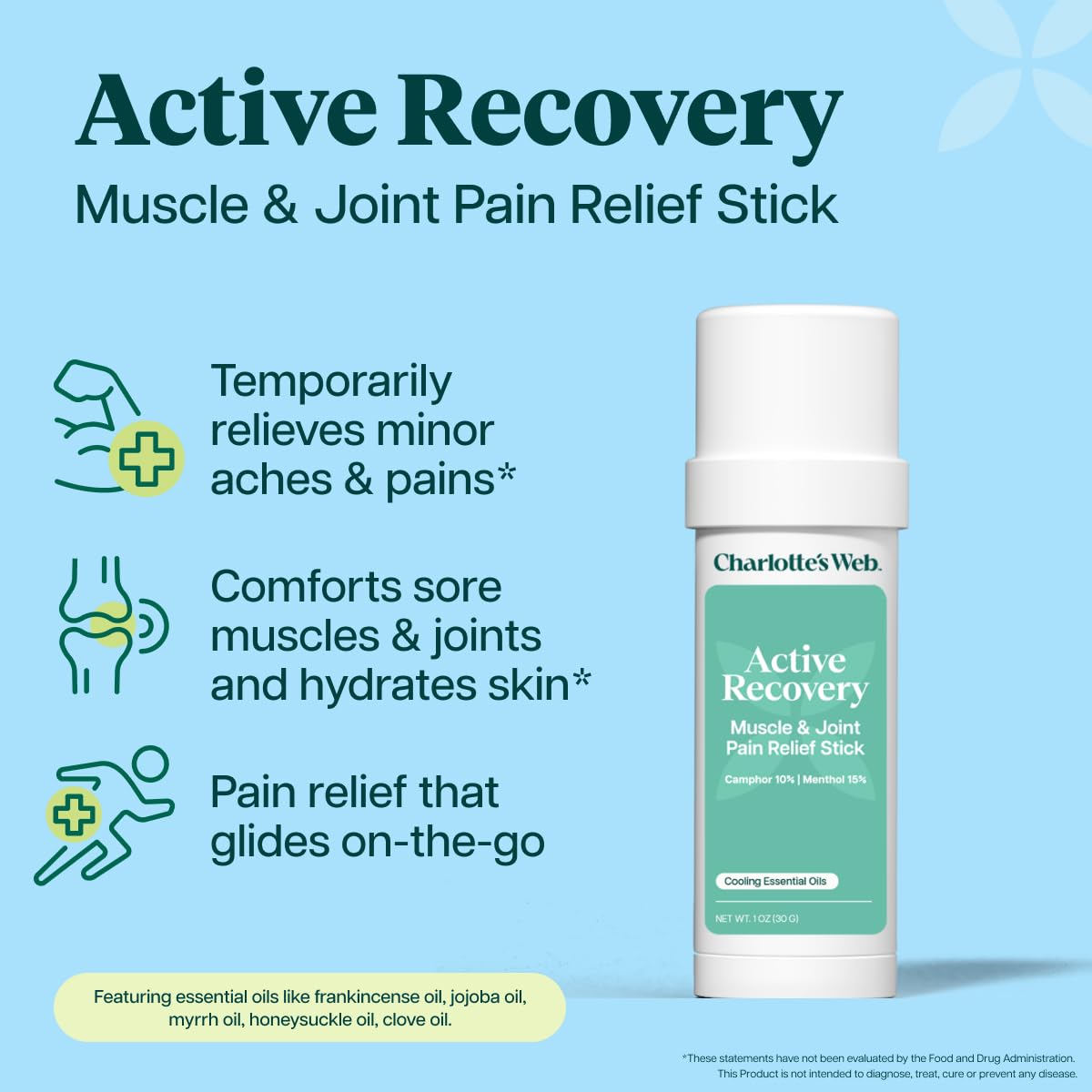 Charlotte's Web Active Recovery Muscle & Joint Pain Relief Stick 1oz Charlotte's Web buy supplements canada