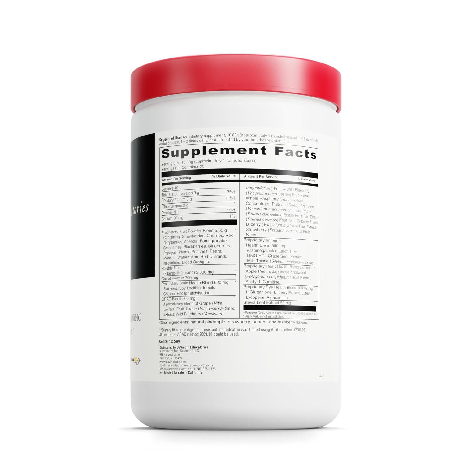 DAVINCI Labs Spectra Reds - Drink Mix Supplement for Antioxidant Health* - Immune & Liver Health Aid with Grape Seed Extract* - Powder Supplement Supports Eye & Heart Health* - 30 Servings (324.9 g) DAVINCI buy supplements canada