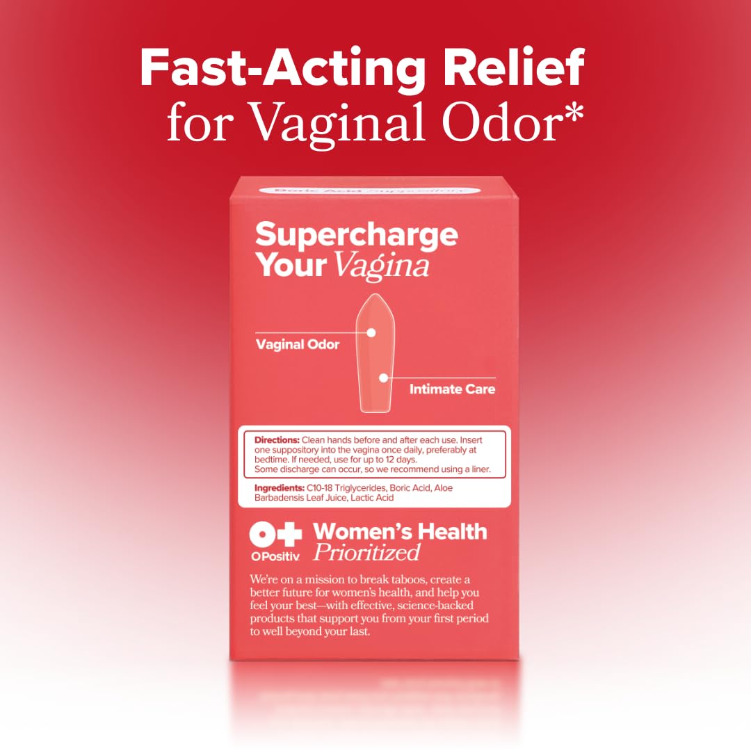 O Positiv URO Boric Acid Vaginal Suppository – with Lactic Acid, and Aloe for Fast Relief and Vaginal Odor Control – Vegan, Free from Parabens, Dyes, and Fragrances – 12 Count (Pack of 1) O Positiv buy supplements canada