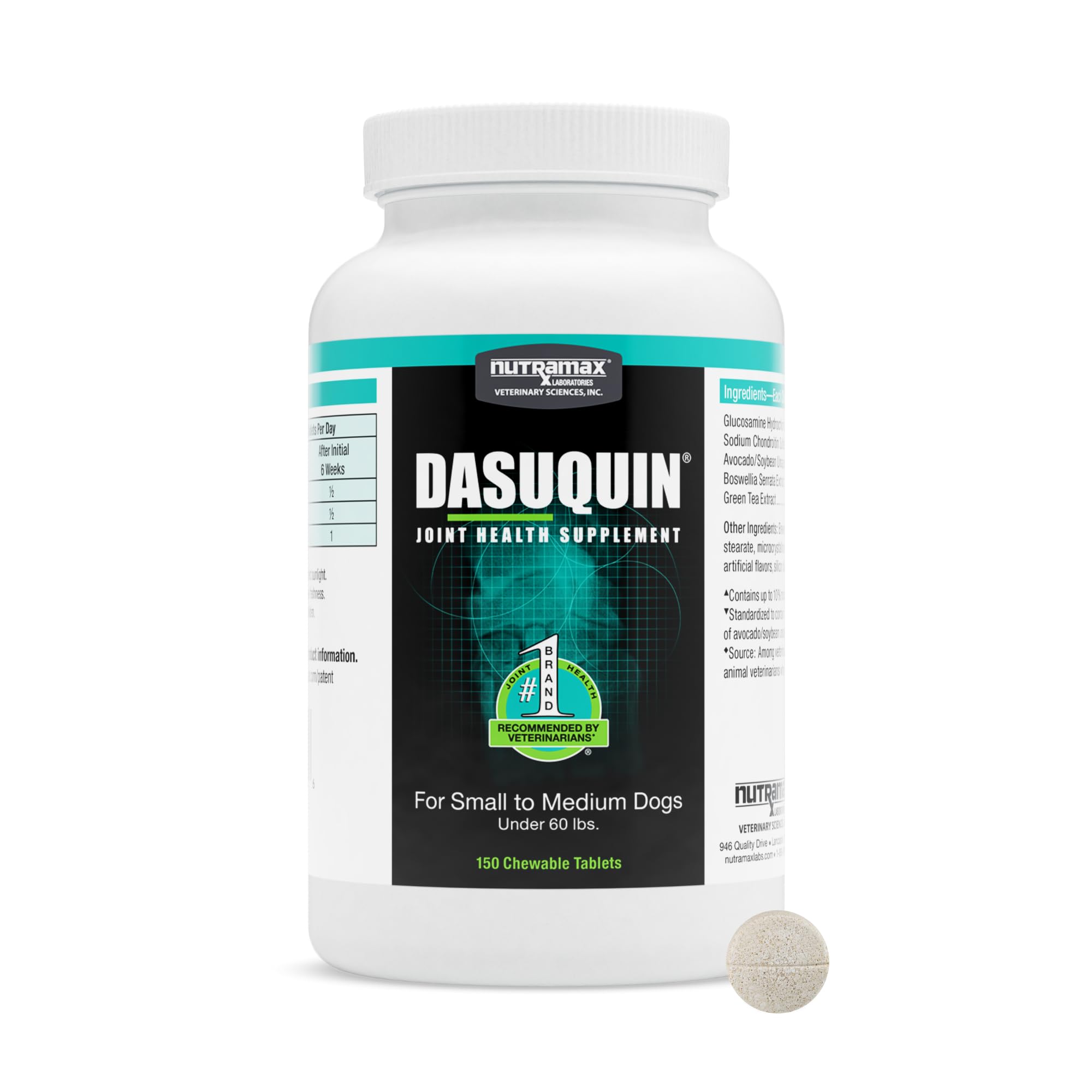 Nutramax Dasuquin for Small to Medium Dogs, Joint Health Supplement, Contains Glucosamine for Dogs, Plus Chondroitin, ASU and More, Supports Healthy Joints, Chewable Tablets, 150 Count Nutramax Laboratories buy supplements canada