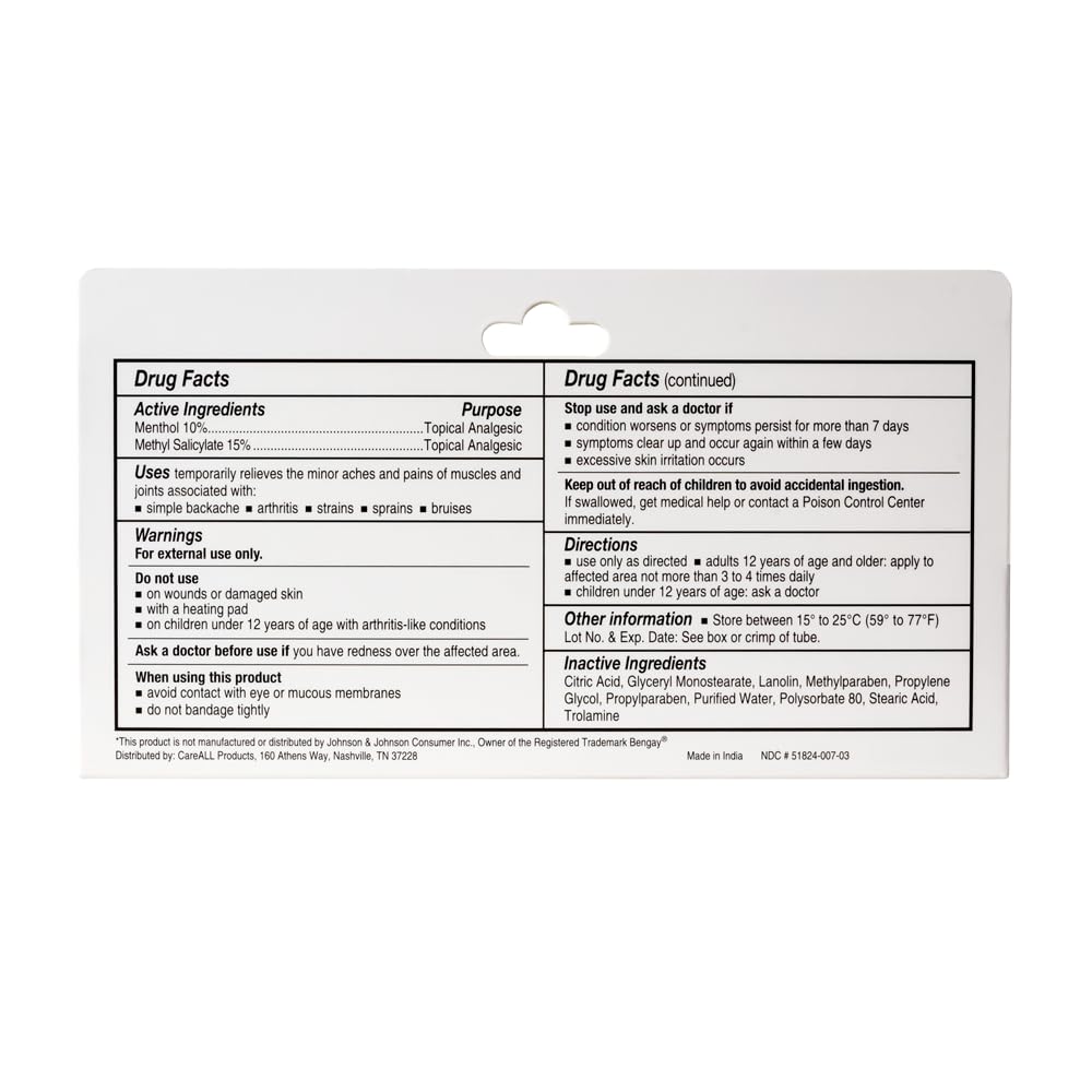 CareAll Muscle Rub Non-Greasy Cream 3.0 oz. Ultra Strength. Relief from Minor Aches and Pains in Muscles and Joints. 10% Menthol & 15% Methyl Salicylate CareAll buy supplements canada