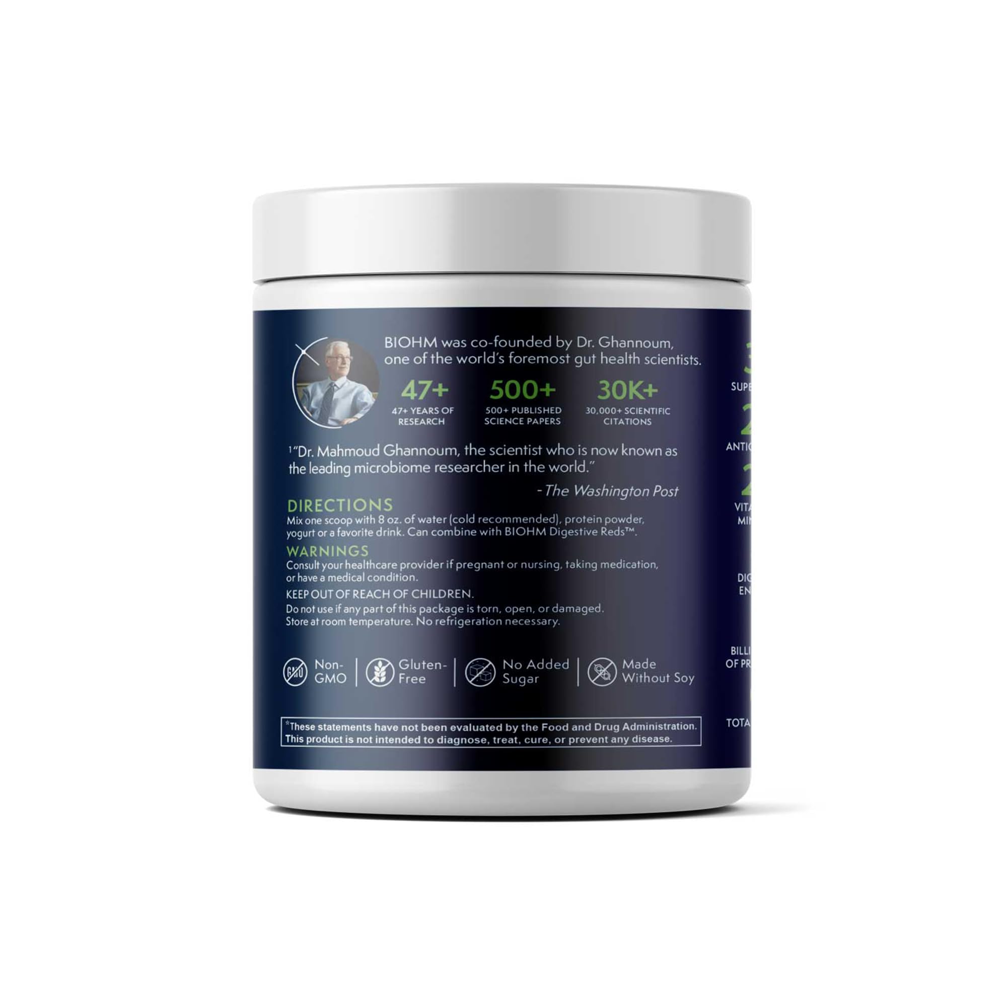 BIOHM Digestive Greens, Green Superfood Powder (7.4 Oz, 30 Servings) Immune & Gut Health Support with Antioxidants, Vitamins, Probiotics & Enzymes, Good Source of Fiber, Berry Flavor BIOHM buy supplements canada