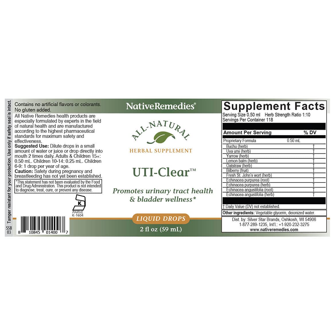 Native Remedies UTI-Clear for Urinary Tract and Bladder Health, 59 ml Native Remedies buy supplements canada