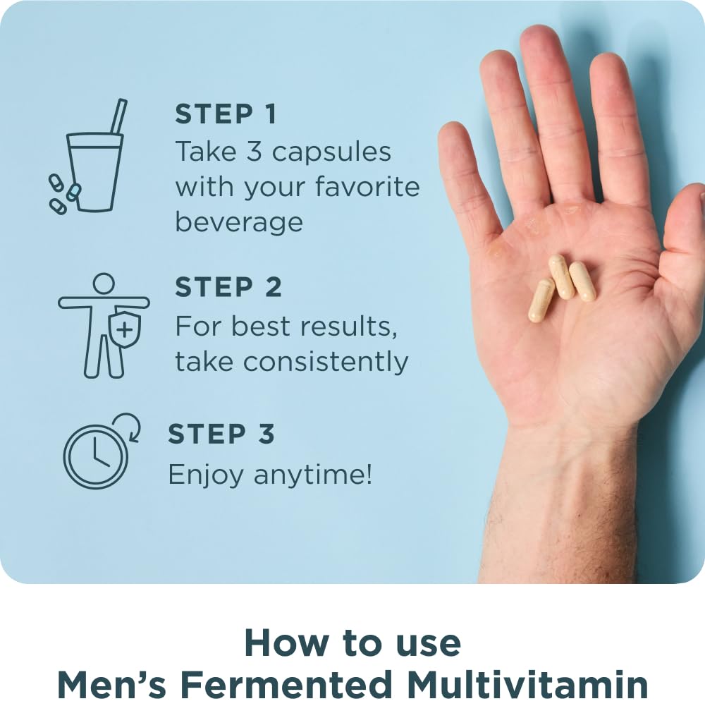 Ancient Nutrition Multivitamin for Men, Men's Fermented Multivitamin with Methylated Vitamin A, C, D, E, K, Zinc & Magnesium, Immune Support, Vegan, 60 Ct Ancient Nutrition buy supplements canada