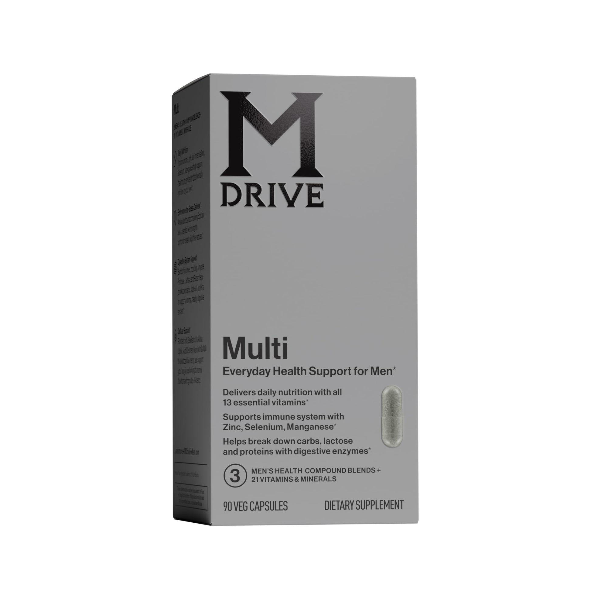 Mdrive Multivitamin for Men, Daily Multivitamin - Immune Health Support from Zinc, Selenium, Manganese & Vitamin D, Enzymes for Digestive Support, CoQ10 for Energy and Vitamin K2, 90 Capsules Mdrive buy supplements canada