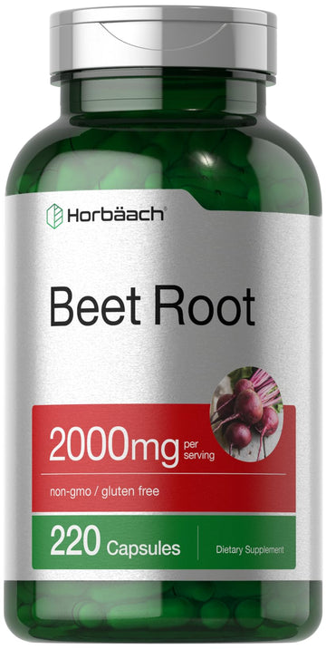 Horbäach Beet Root Powder Capsules | 220 Pills | Herbal Extract | Non-GMO, Gluten Free Supplement Horbäach buy supplements canada