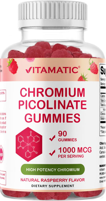 Vitamatic Chromium Picolinate 1000 mcg - 90 Gummies - High Potency Chromium Vitamatic buy supplements canada