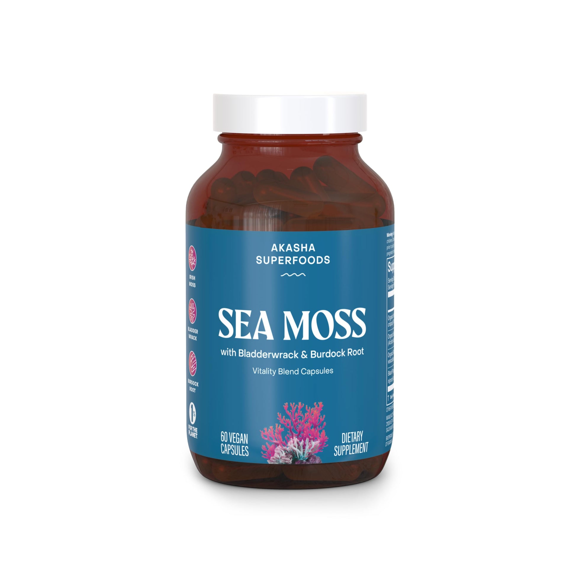 Akasha Superfoods Sea Moss Capsules, Organic Irish Moss with Bladderwrack Root, Burdock Root, and BioPerine, Skin, Thyroid, Digestion & Immunity Support for Women & Men, Gluten Free, Vegan, 60 Count Akasha Superfoods buy supplements canada