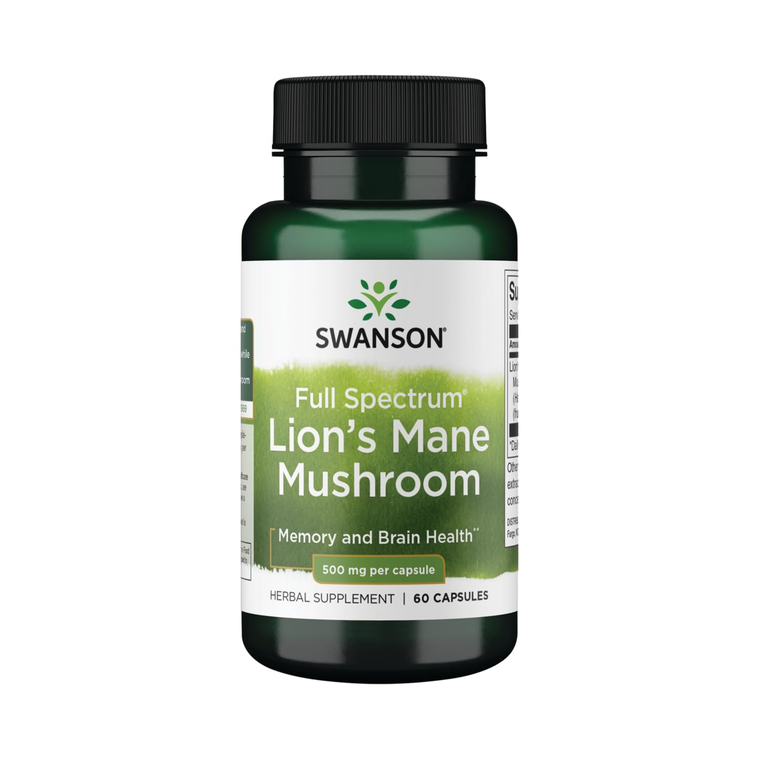 Swanson Lion's Mane Mushroom Capsules - 500 mg Each, 60 Capsules Swanson buy supplements canada