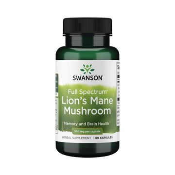 Swanson Lion's Mane Mushroom Capsules - 500 mg Each, 60 Capsules Swanson buy supplements canada