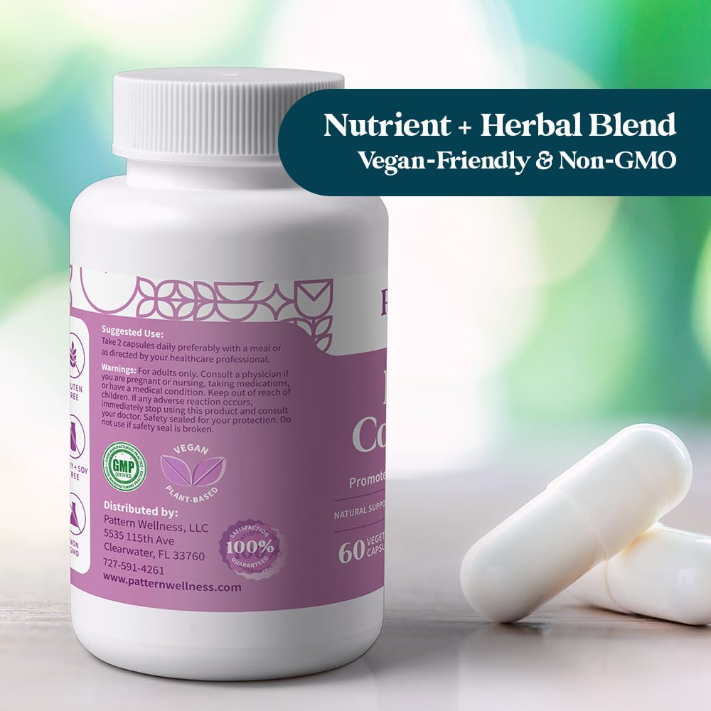 Pattern Wellness PMS Complex – Monthly Cycle Wellness Support – with Vitamin B6, Magnesium & Herbal Extracts – 60 Vegan Capsules Pattern Wellness buy supplements canada