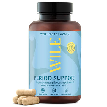 WILE Menopause and Perimenopause Supplements for Women - Menstrual Cramp, PMS and Heavy Period Relief with Dong Quai - Premenopausal Support for Hormone Balance & Improved Mood, Vegan, 30 Servings WILE buy supplements canada