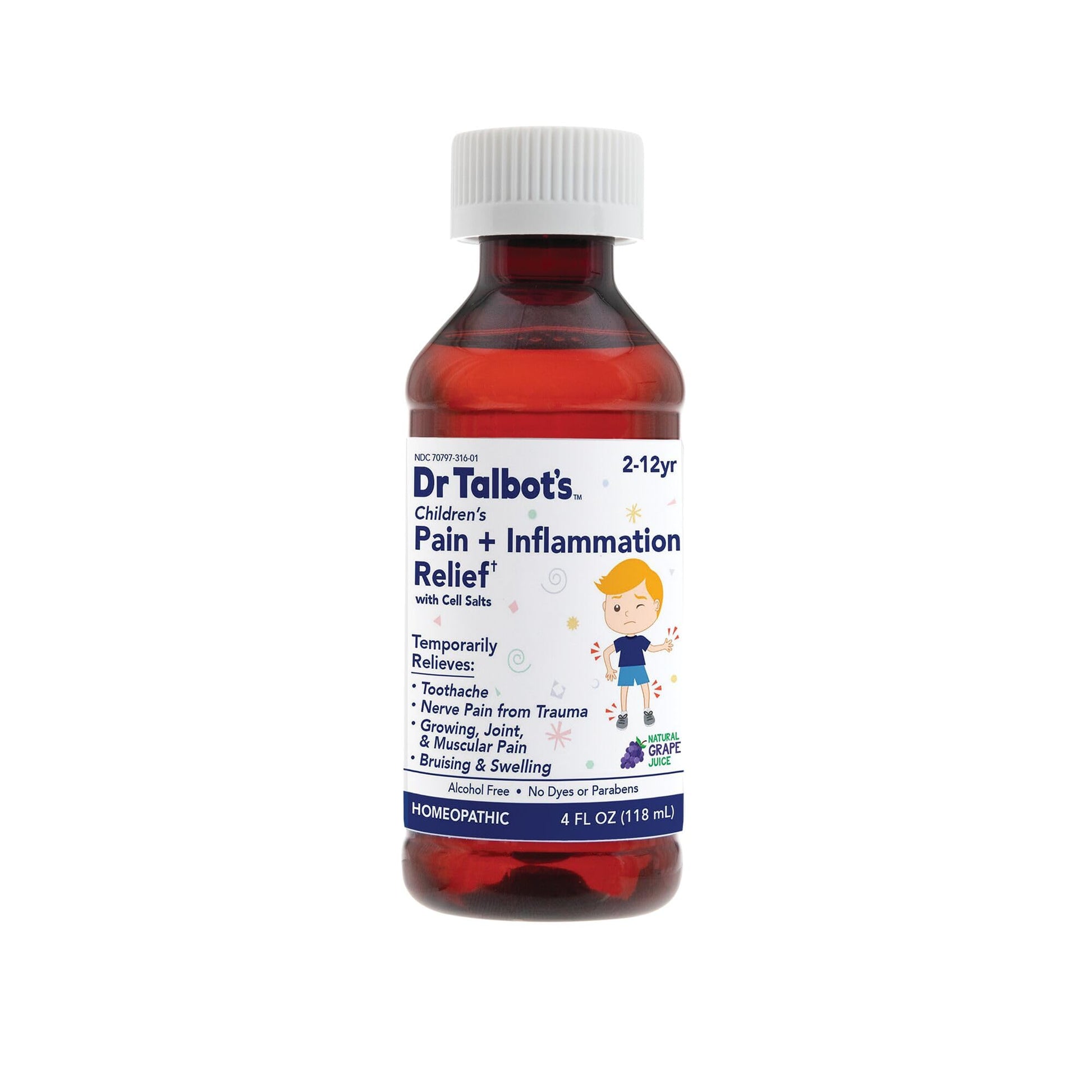 Dr. Talbot's Pain + Inflammation Relief Liquid Medicine for Children, Includes Dosage Cup, Grape Juice Flavor, 4 Fl Oz (Packaging May Vary) Dr. Talbot's buy supplements canada