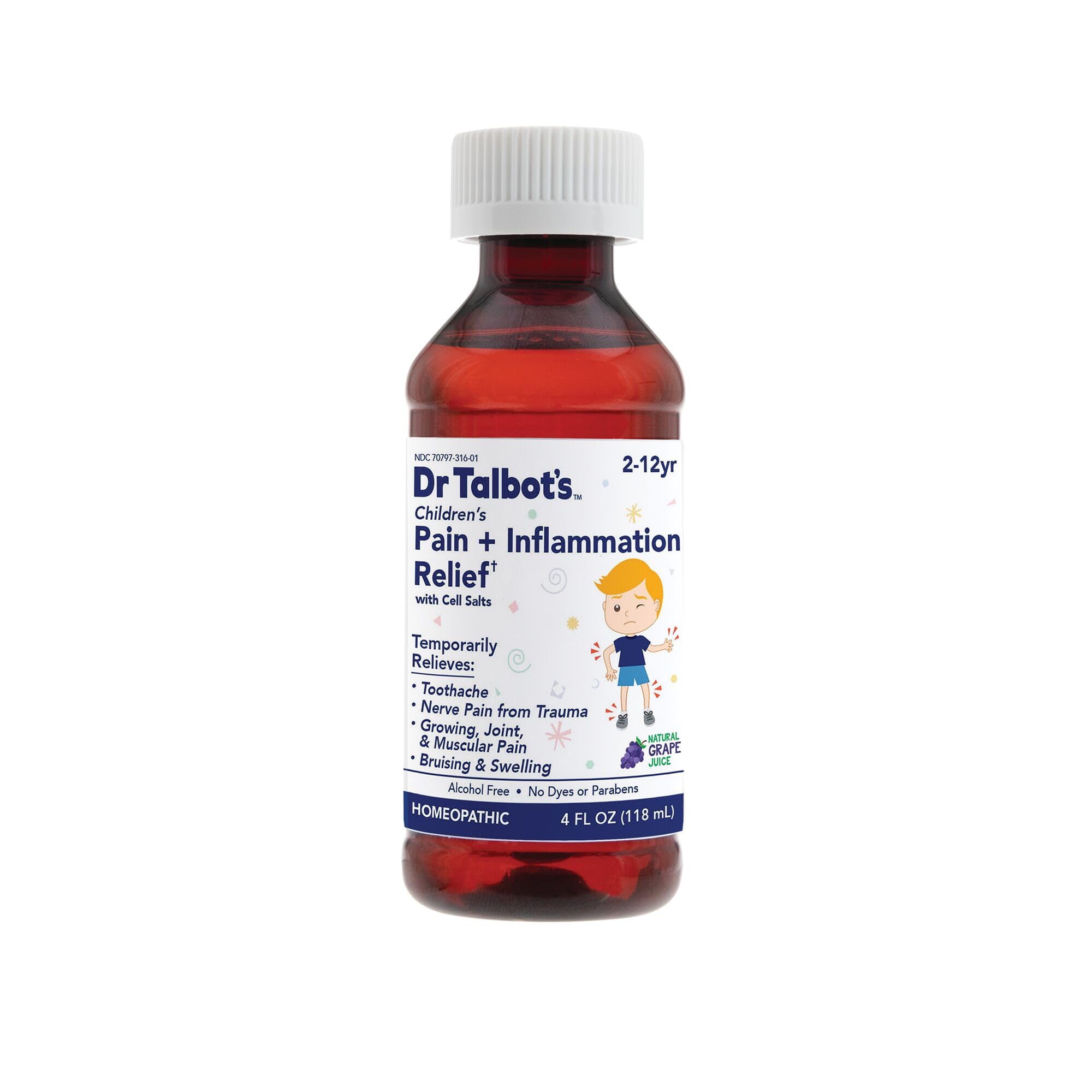 Dr. Talbot's Pain + Inflammation Relief Liquid Medicine for Children, Includes Dosage Cup, Grape Juice Flavor, 4 Fl Oz (Packaging May Vary) Dr. Talbot's buy supplements canada