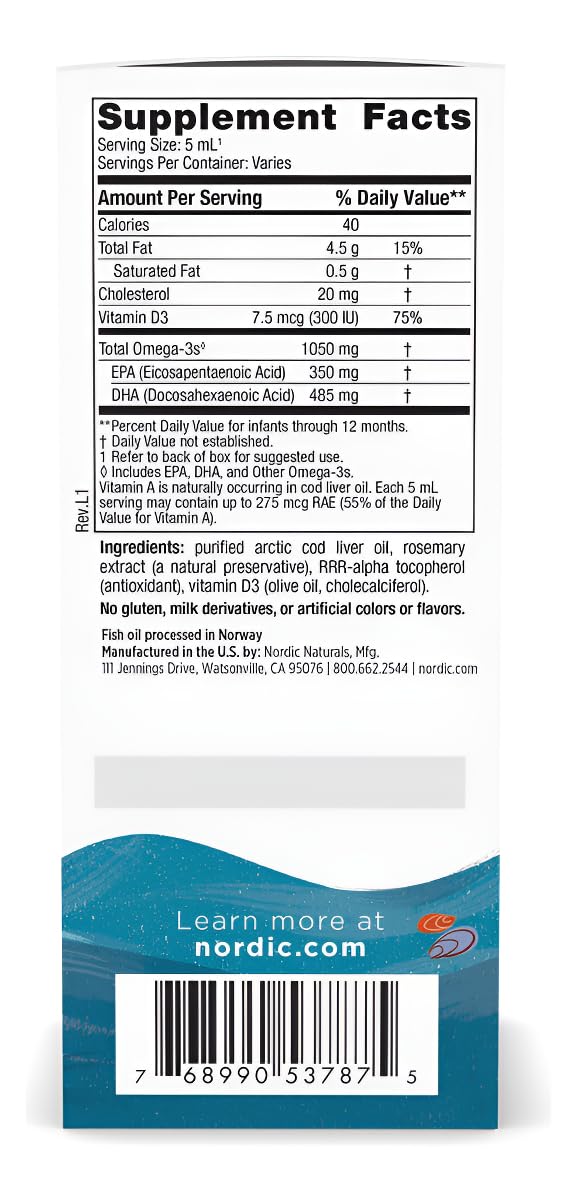 Nordic Naturals Baby’s DHA, Unflavored - 2 oz - 1050 mg Omega-3 + 300 IU Vitamin D3 - Supports Brain, Vision & Nervous System Development in Babies - Non-GMO - Servings May Vary Nordic Naturals buy supplements canada