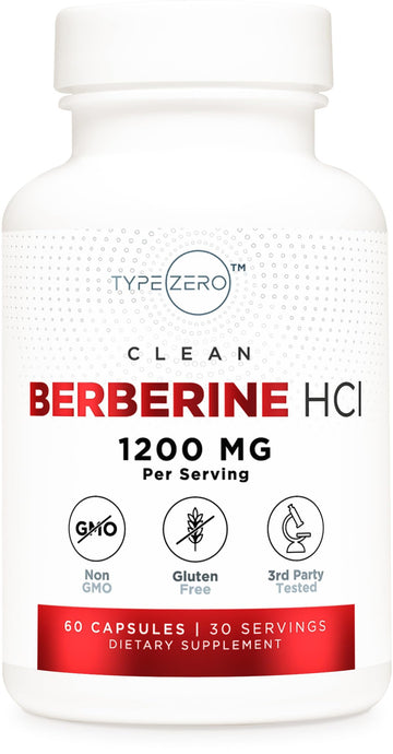 Type Zero Berberine HCL 1200mg 60 Capsules - Clean, Non-GMO, Gluten Free Supplement Type Zero buy supplements canada
