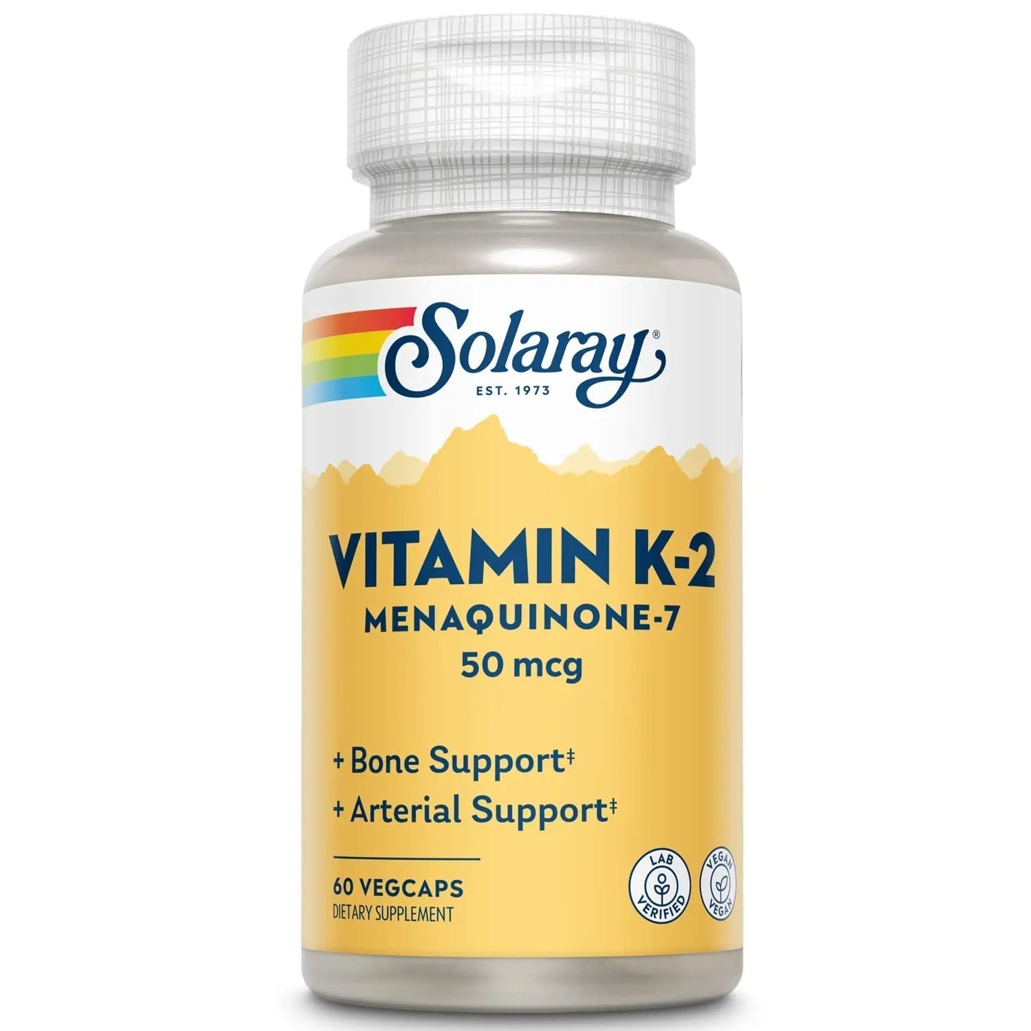 SOLARAY Vitamin K-2 as MK-7 50 mcg - Vitamin K2 MK7 Supplement for Bone Health Support, Vit K2 as Menaquinone for Women and Men - 60 Vegan Capsules SOLARAY buy supplements canada