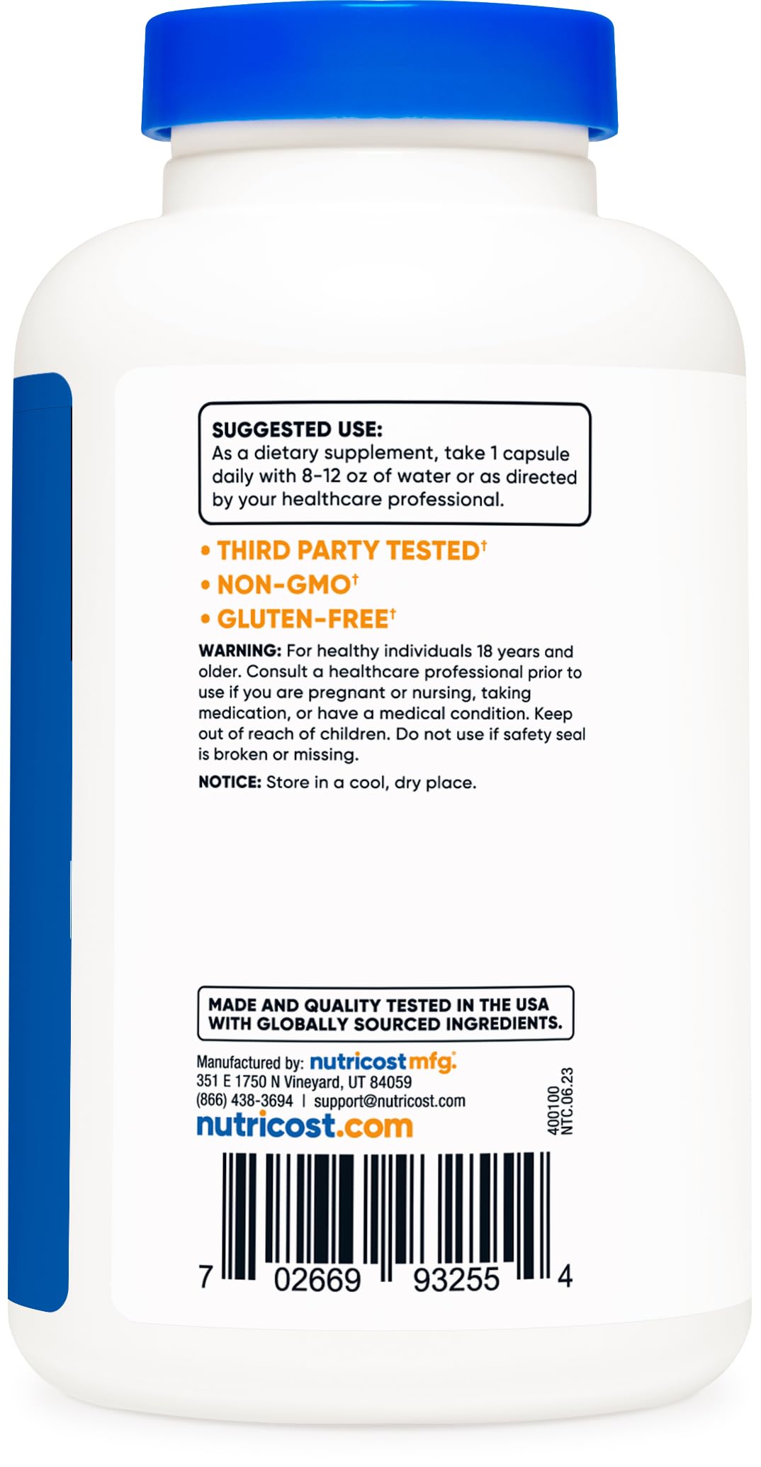 Nutricost N-Acetyl L-Cysteine (NAC) 600mg, 180 Capsules - Non-GMO, Gluten Free Nutricost buy supplements canada