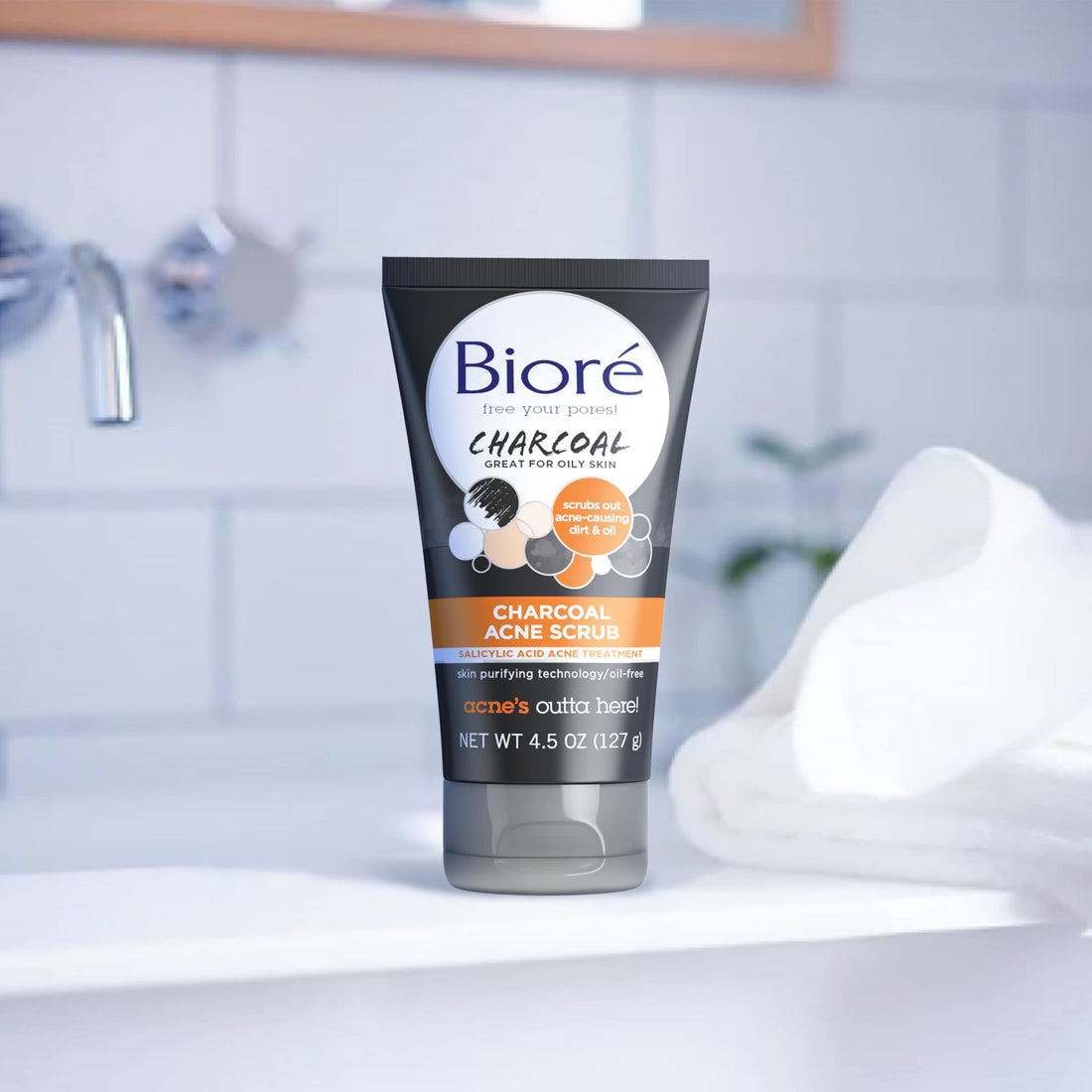 Bioré Charcoal Acne Face Scrub, with 1% Salicylic Acid and Natural Charcoal, Helps Prevent Biore buy supplements canada