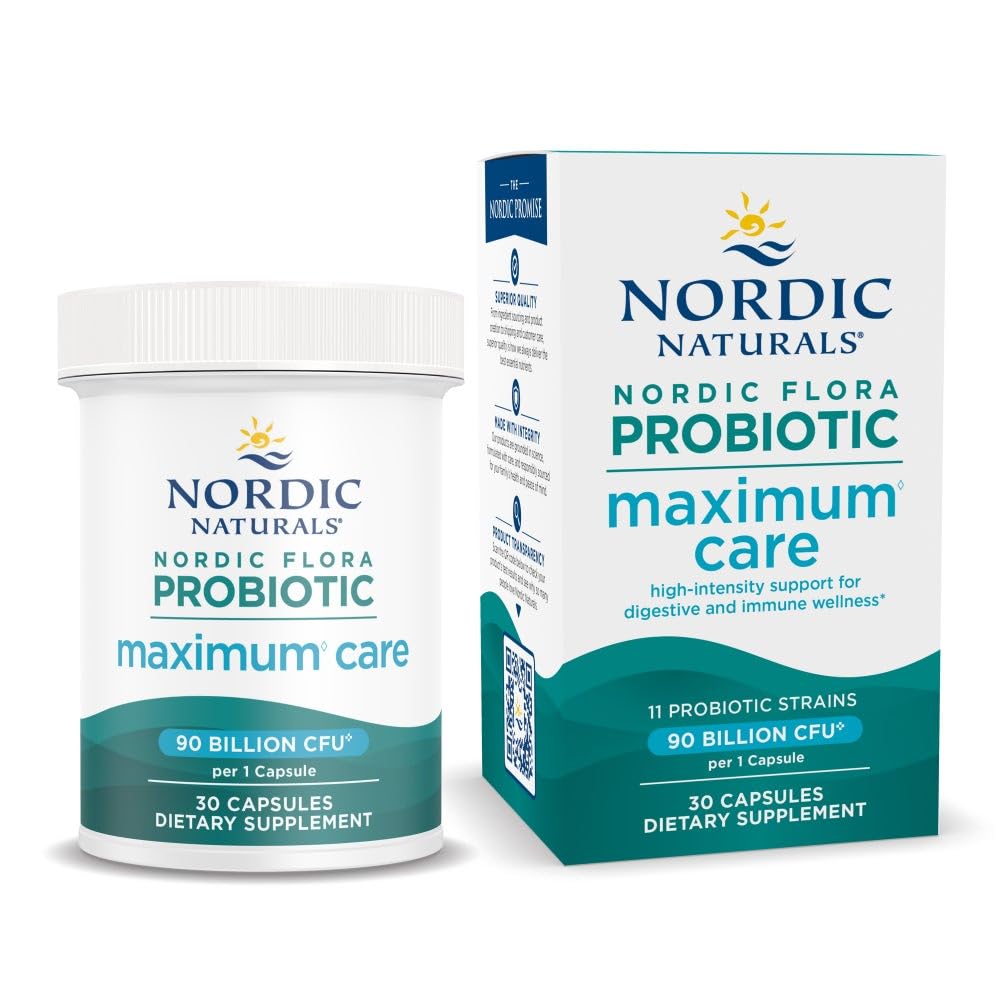Nordic Naturals Nordic Flora Probiotic Maximum Care, 30 Capsules, 11 Probiotic Strains for Daily Immune and Digestive Health Support, Vegan, 30 Servings Nordic Naturals buy supplements canada