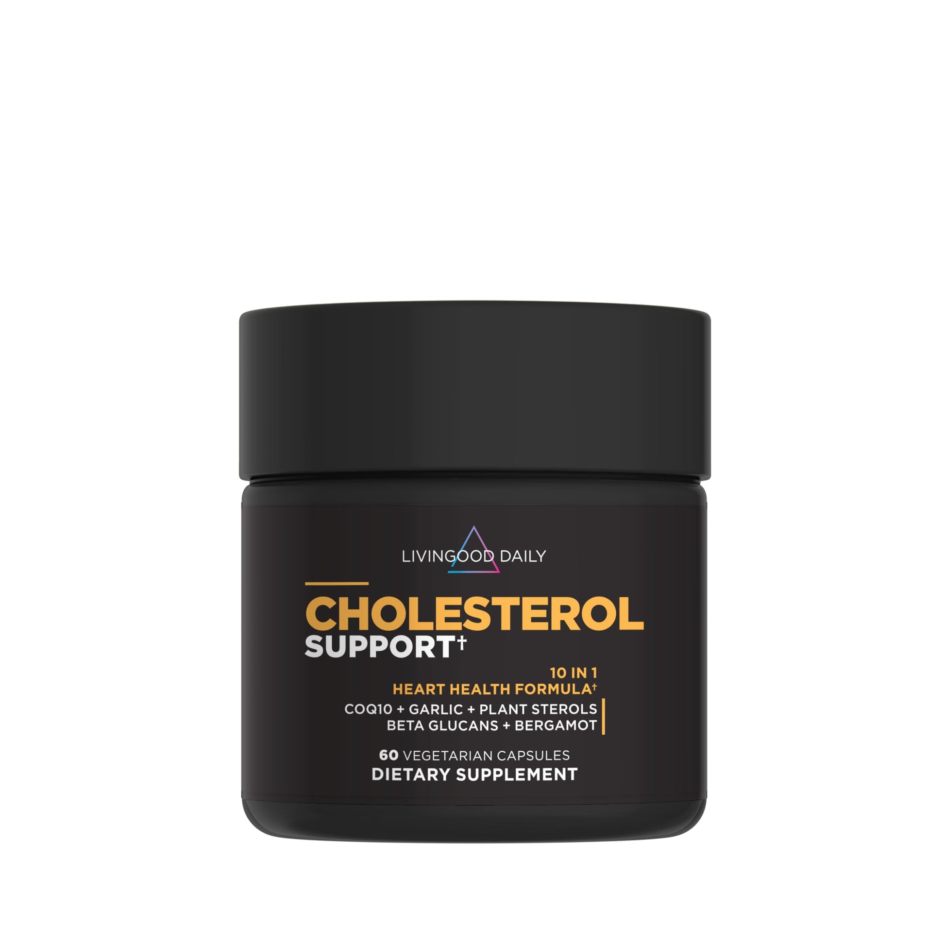 Livingood Daily Cholesterol Support Supplement with Garlic, CoQ10, Vitamin E, Bergamot, Plant Sterols for Body and Heart Health Support, Supports LDL and Triglycerides, Gluten Free, Vegan, 60 Capsules Livingood Daily buy supplements canada