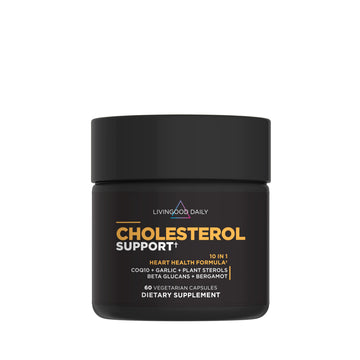 Livingood Daily Cholesterol Support Supplement with Garlic, CoQ10, Vitamin E, Bergamot, Plant Sterols for Body and Heart Health Support, Supports LDL and Triglycerides, Gluten Free, Vegan, 60 Capsules Livingood Daily buy supplements canada