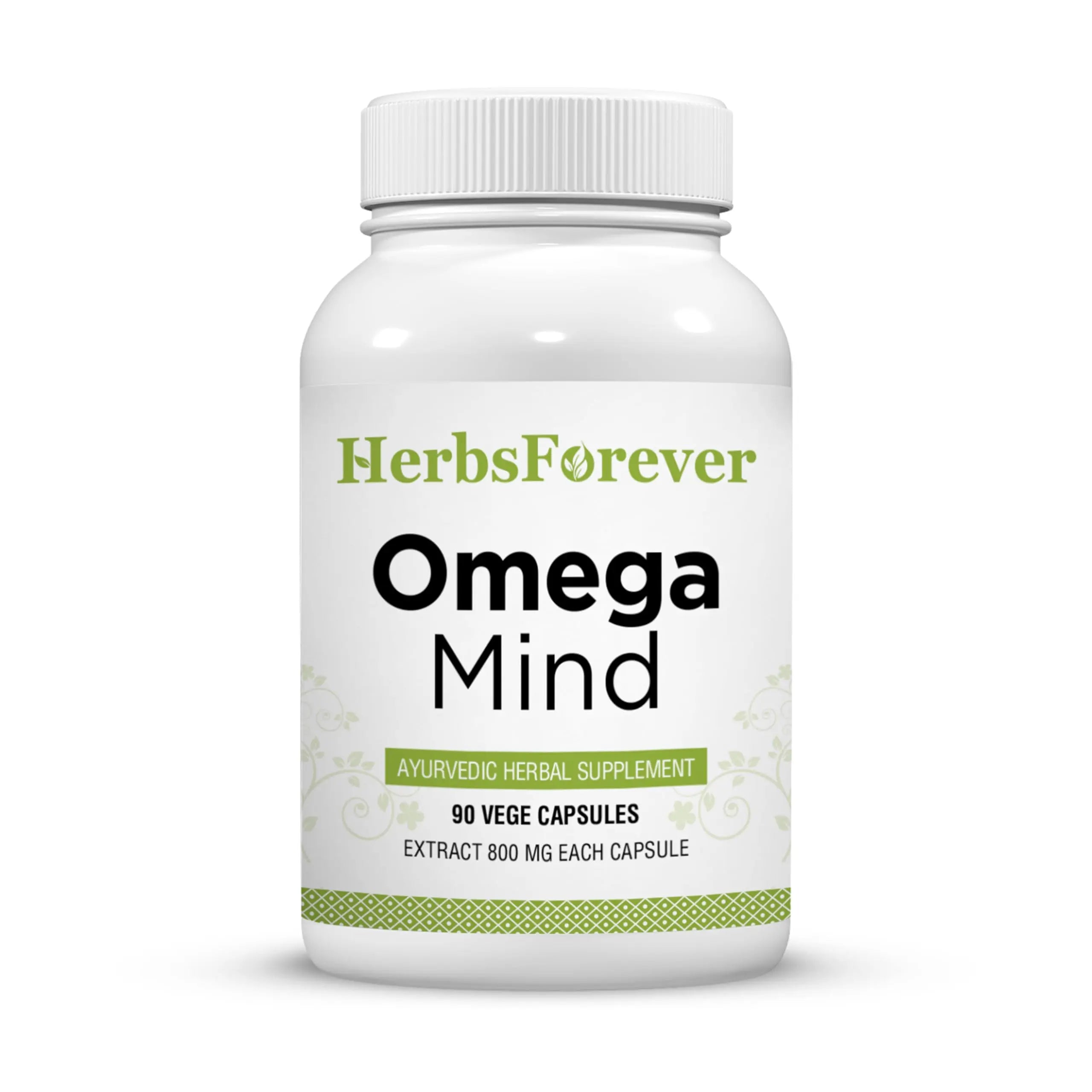Herbsforever Omega Mind - Support Brain Function, Cognitive, Memory, Mental Clearity |Consentration,with Bacopa, Ashwagandha, Mucuna 10 Ayurvedic Herb Extracts|90 Veg Capsules|800 mg Herbsforever buy supplements canada