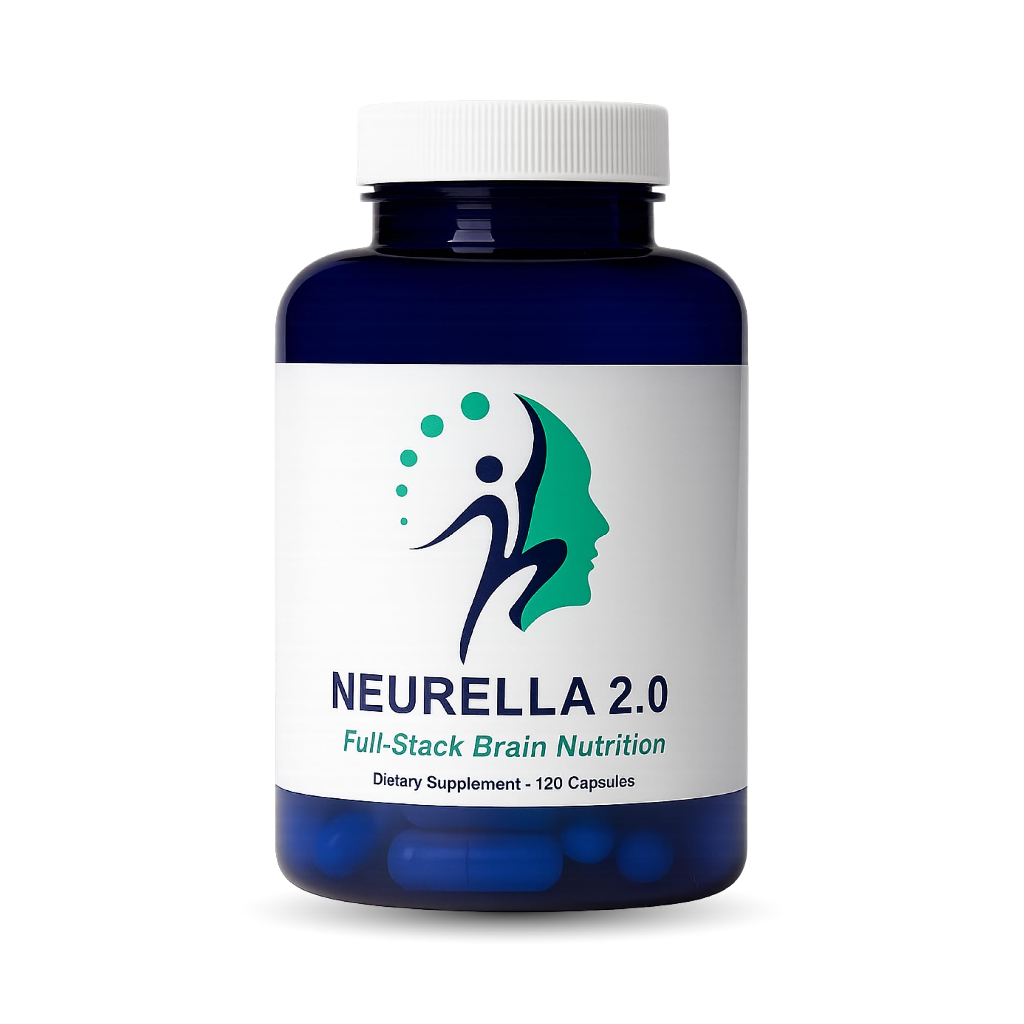Neurella 2.0  Brain Supplement – Adult Cognitive Health & Neuro Support, Brain Supplements for Memory and Focus with NAC Supplement, Ashwagandha & B12 Vitamins for Women & Men, 120 Capsules