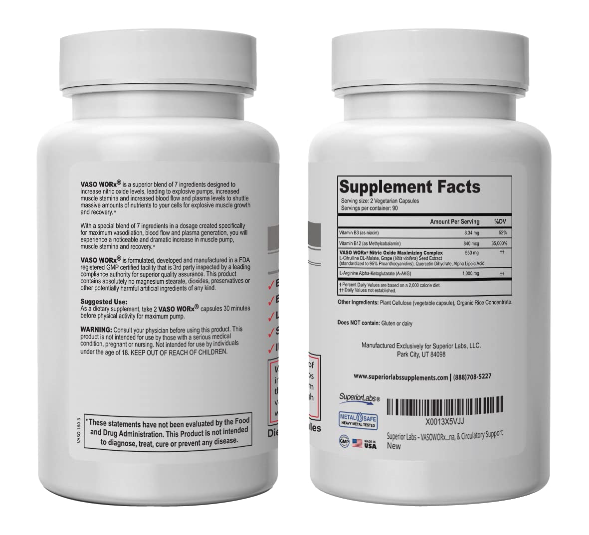 Superior Labs – VASOWORx  – Nitric Oxide Supplement – Extra Strength - 1,600 mg Superior Labs buy supplements canada