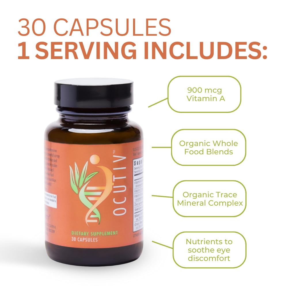 Youngevity Ocutiv™ - Eye Vitamin & Mineral Supplement - Contains Vitamin A, C, E, Zinc, Bilberry, Lutein, Lycopene, Zeaxanthin, Astaxanthin - 30 Capsules Youngevity buy supplements canada