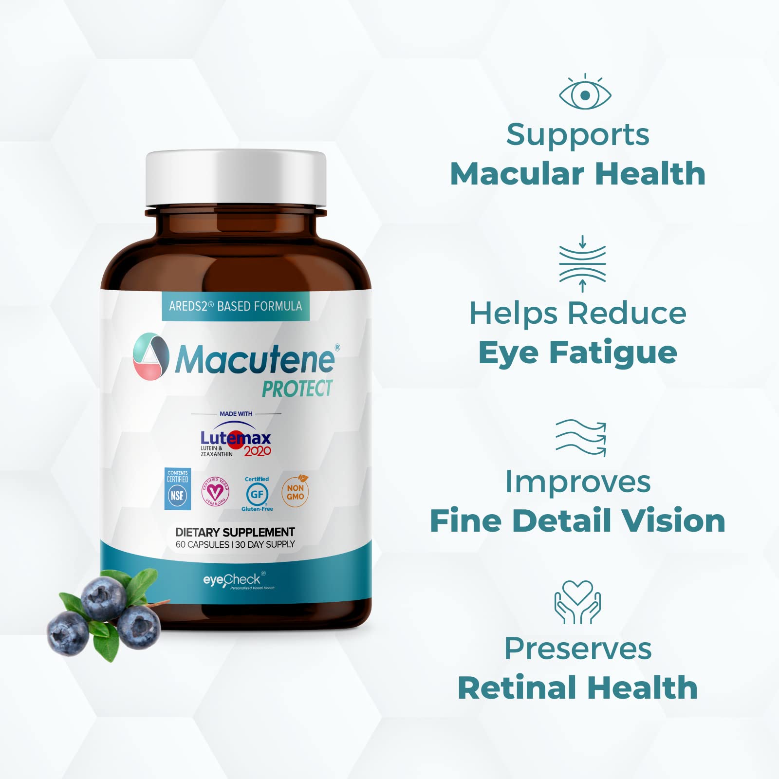 Natural Eye Health Vitamins with Bilberry Zeaxanthin Lutein - Macular Supp Eyecheck buy supplements canada