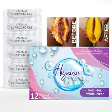 Hydro GYN Vaginal Moisturizer | Long Lasting for Vaginal Dryness & Irritation | Hyaluronic Acid & Vitamin E | Feminine Care Hormone Free | Pre and Post Menopausal | 12 Vaginal Suppositories Terramed Just Think Comfort buy supplements canada