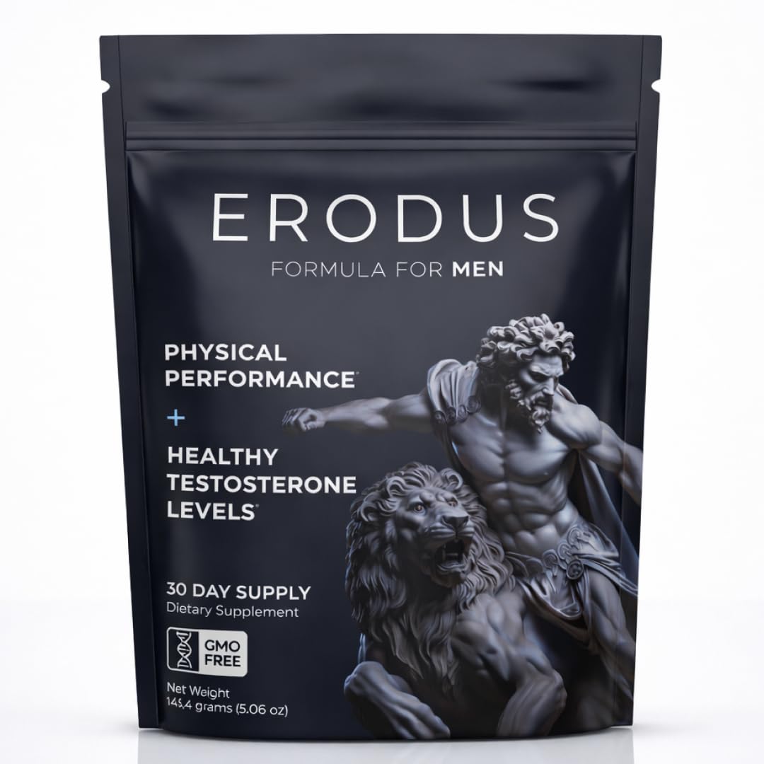 ERODUS Formula for Men - Advanced Testosterone Support Powder - Energy & Gym Supplement for Men - Supports Healthy Testosterone Levels & Physical Performance - with Ashwagandha (30 Day Supply) ERODUS buy supplements canada