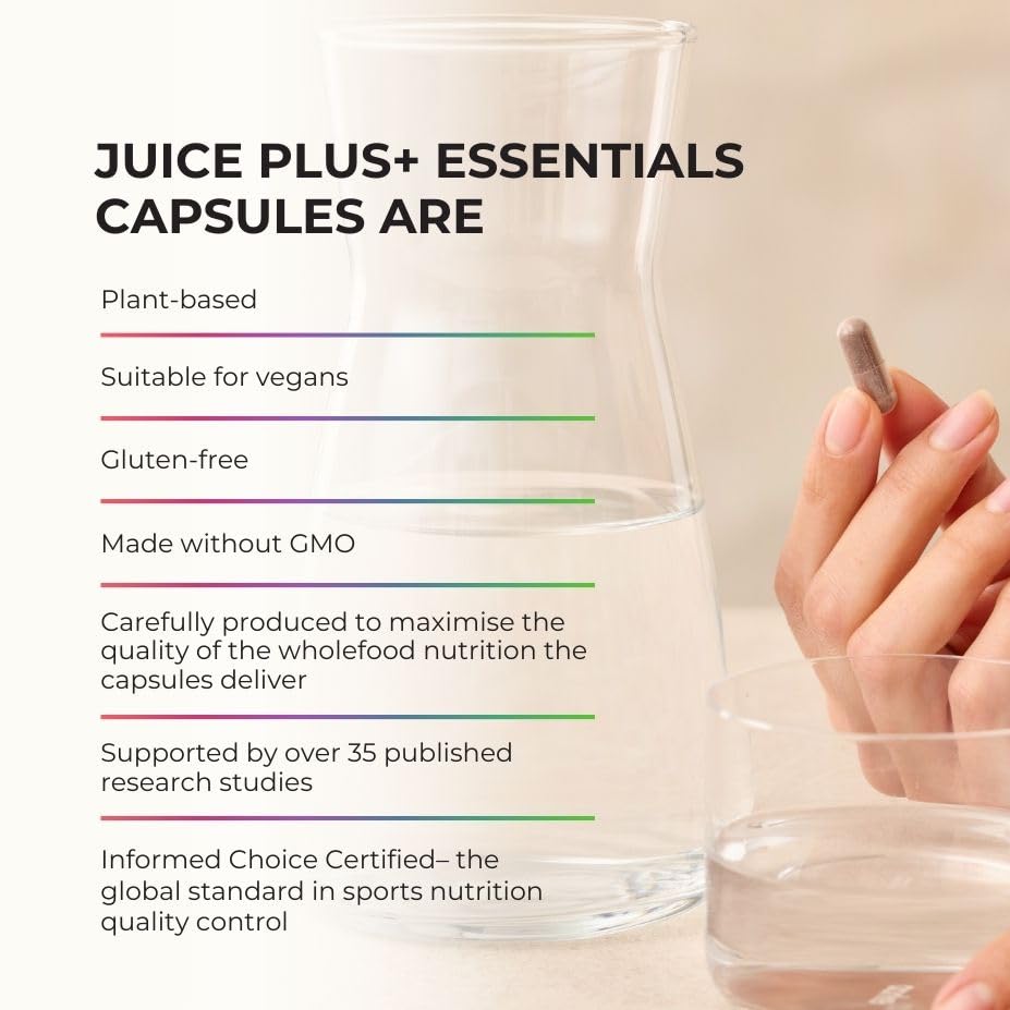 JuicePlus+ Fruit Blend: Plant-Based Whole Food Supplement with Apple, Peach, Cranberry, & More! - Vegan, Gluten-Free, Non-GMO, Kosher - Packed with Plant-Based Vitamins - 1 Bottle (60 Servings) Juice Plus+ buy supplements canada
