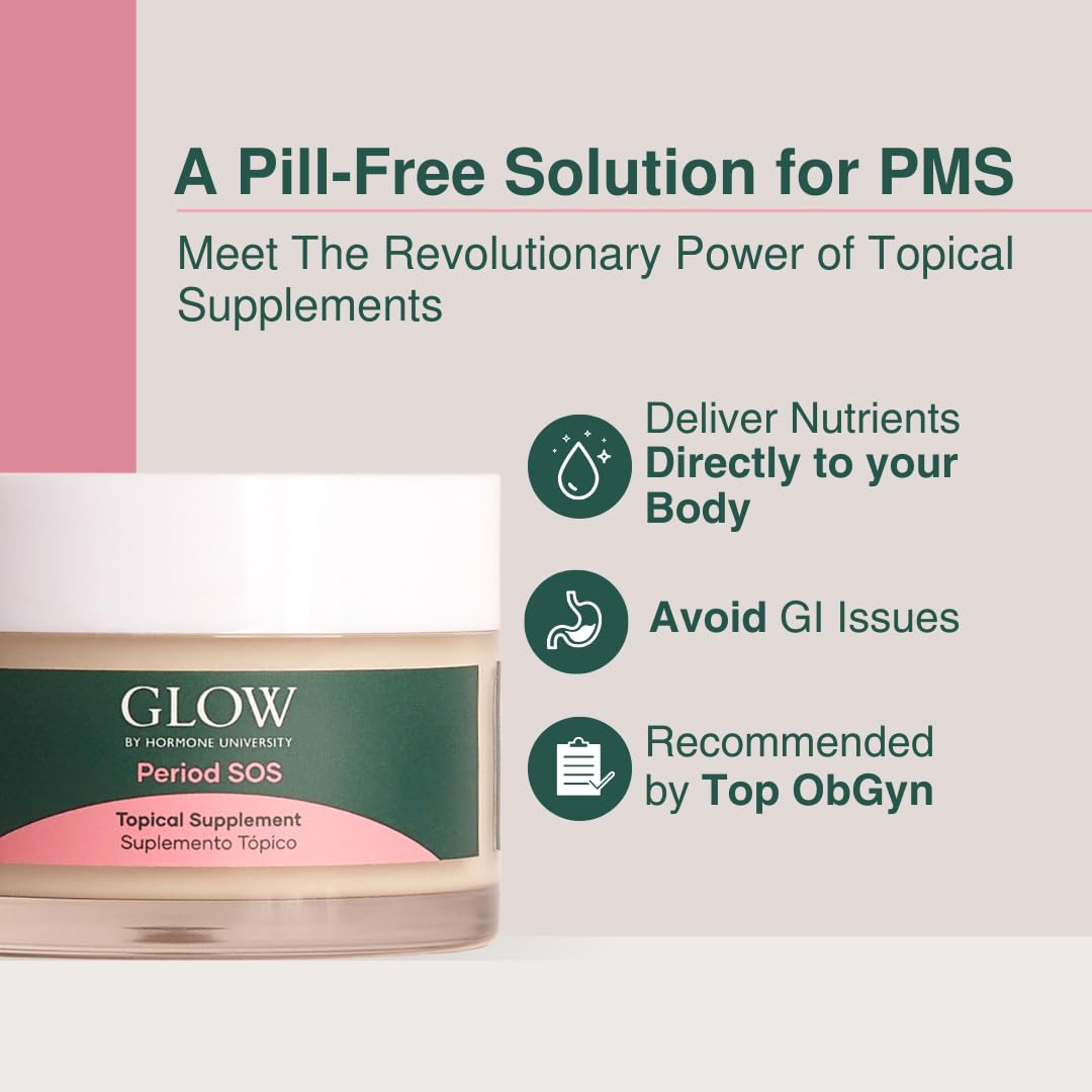Glow Botanica | Period SOS - Real Wild Yam Cream for PMS Symptom Relief - Topical Supplement Glow Botanica buy supplements canada