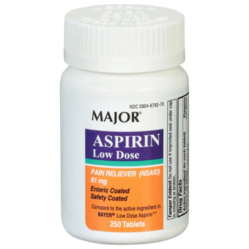 MAJOR Aspirin Low Dose 81 Mg - Pain Reliever (NSAID) - Enteric Coated - 250 Tablets MAJOR buy supplements canada