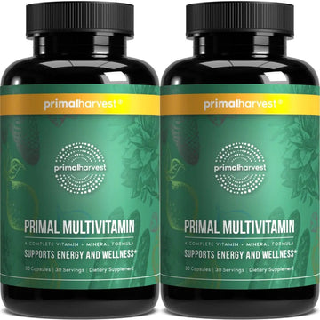 Primal Harvest Primal Multivitamin - Daily Multi-Vitamin Supplement with 21 Essential Vitamins & Minerals for Women & Men (2 Pack (30 Count)) Primal Harvest buy supplements canada