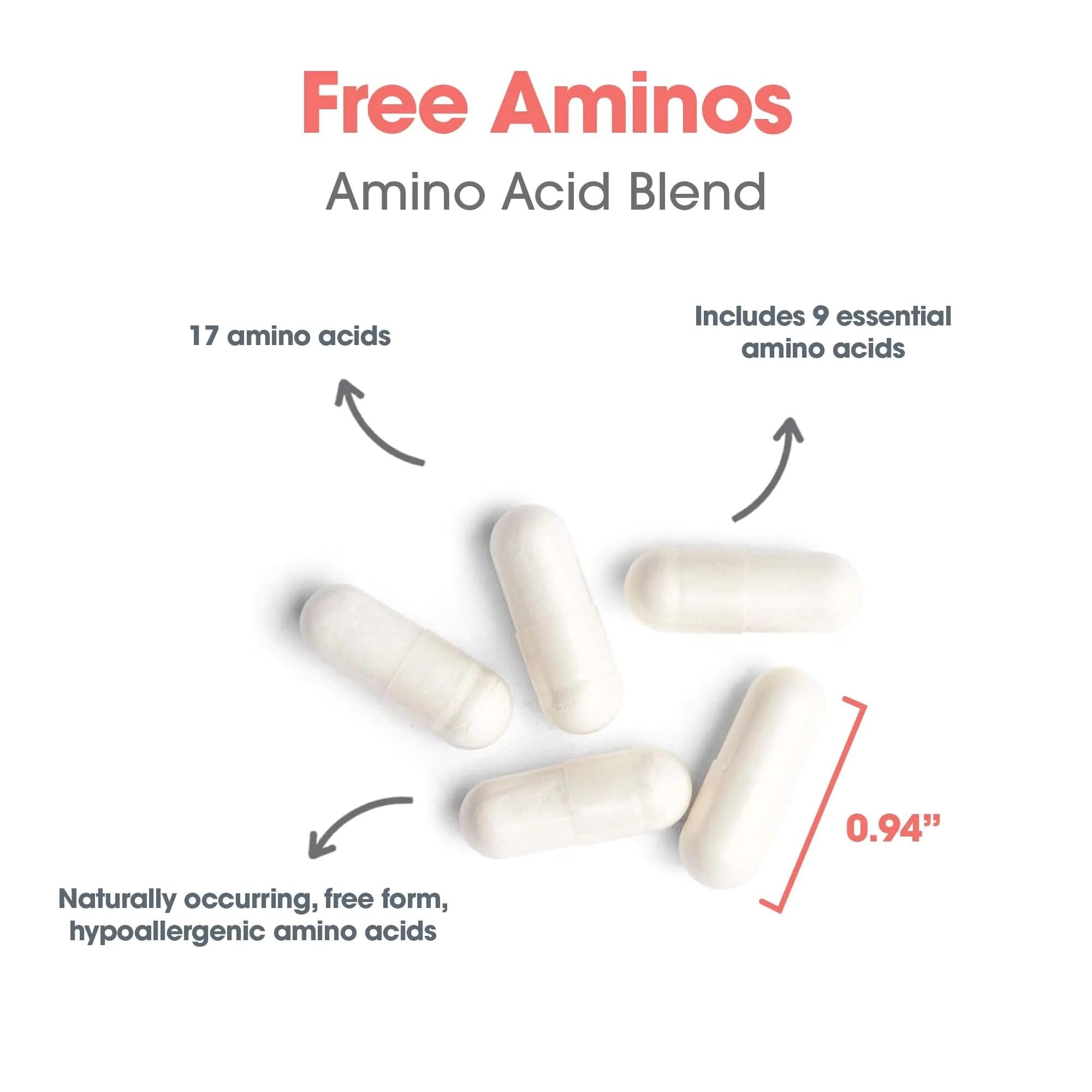 Nutricology Free Aminos Supplement - Essential Amino Acids Complex, Lean Muscle Mass Support, Vegetarian Capsules - 100 Count Allergy Research Group buy supplements canada