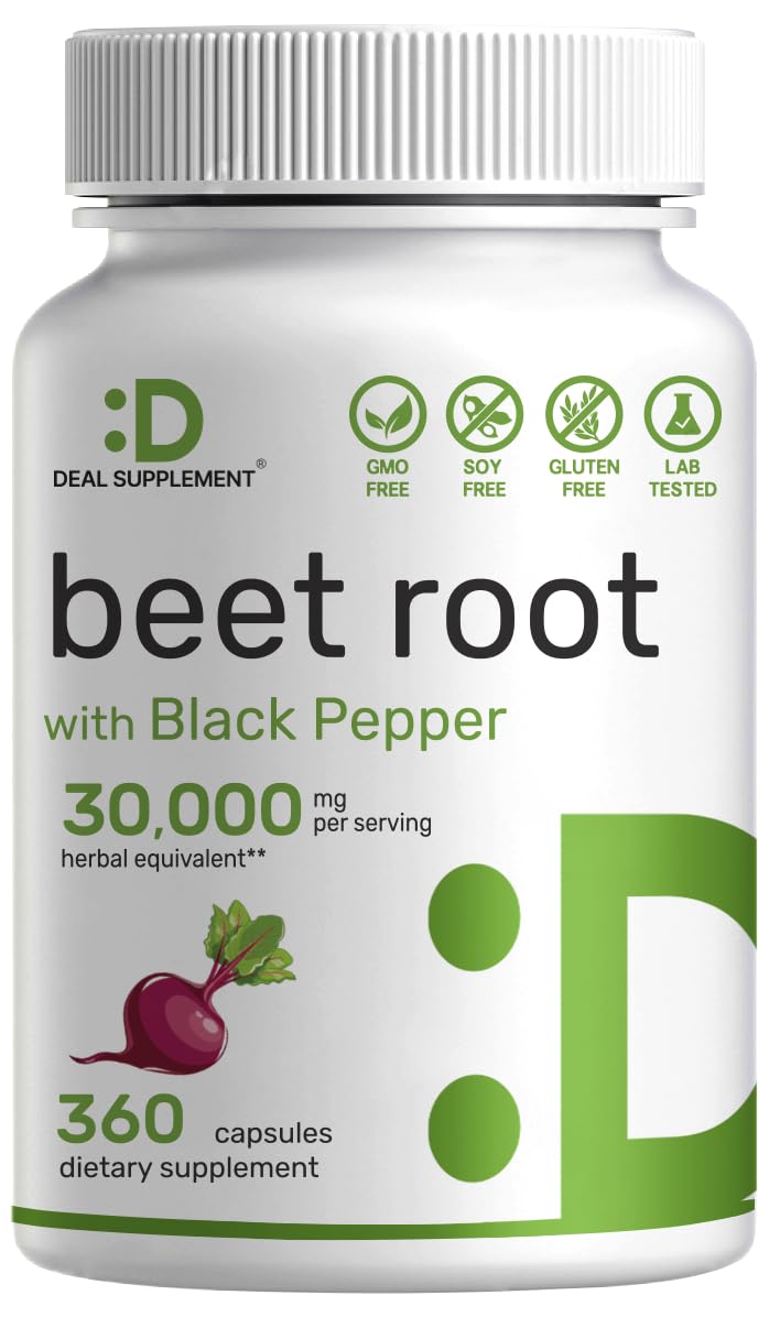 Beet Root Capsules 30000mg Per Serving, 360 Count, with Black Pepper Extract – Enhanced DEAL SUPPLEMENT buy supplements canada