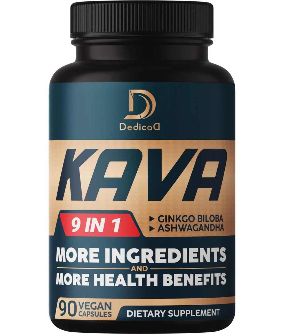 DEDICAD Kava Kava Capsules - 3 Month Supply - 9 Herbs with Ginkgo Biloba, Ashwagandha Root, Andean Cocoa, Graviola Leaf, Chamomile, Valerian, Lemon Balm & Skullcap - Support Mood & Immune - 90 Pills DEDICAD buy supplements canada